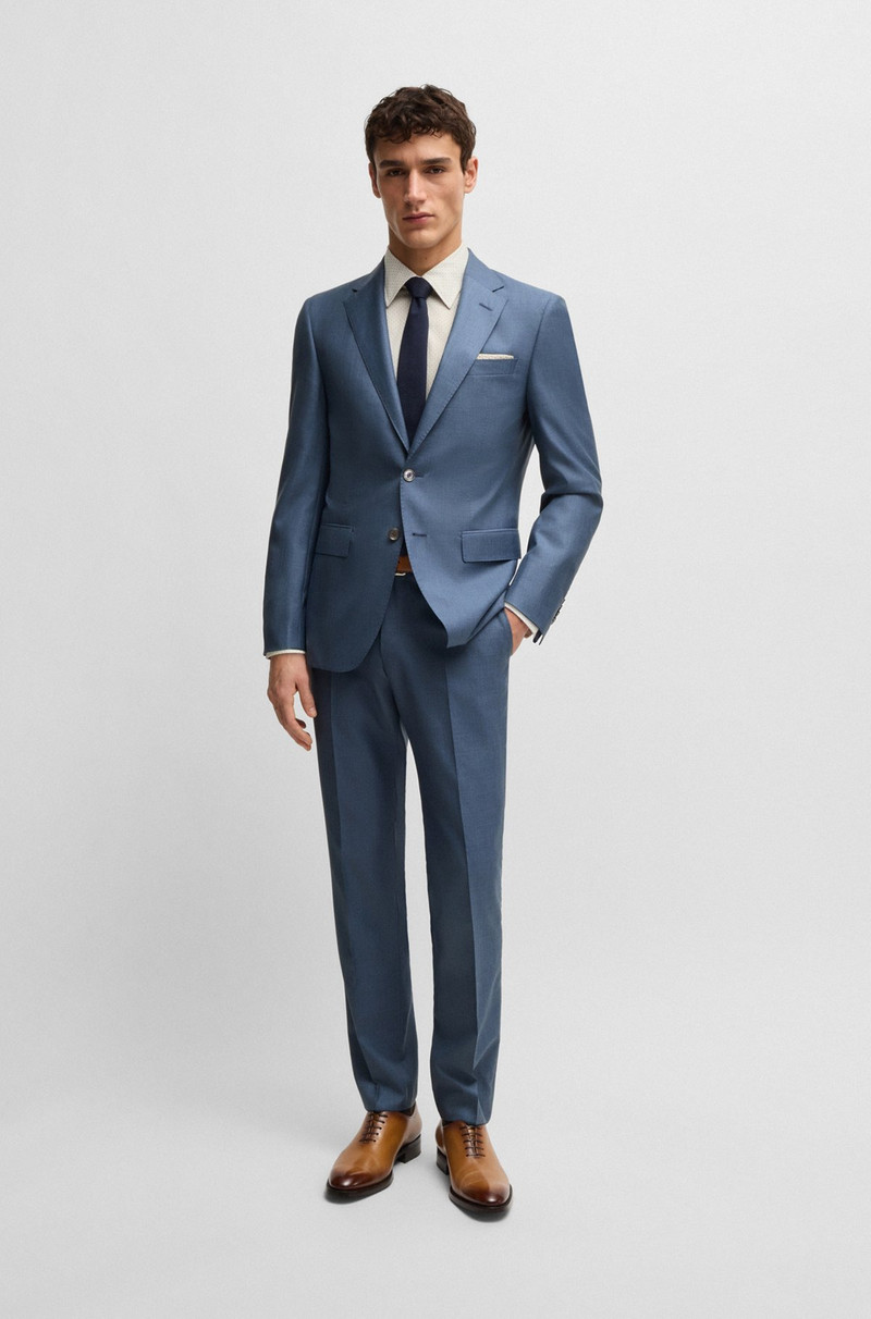 SLIM-FIT SUIT IN VIRGIN WOOL AND SILK 1