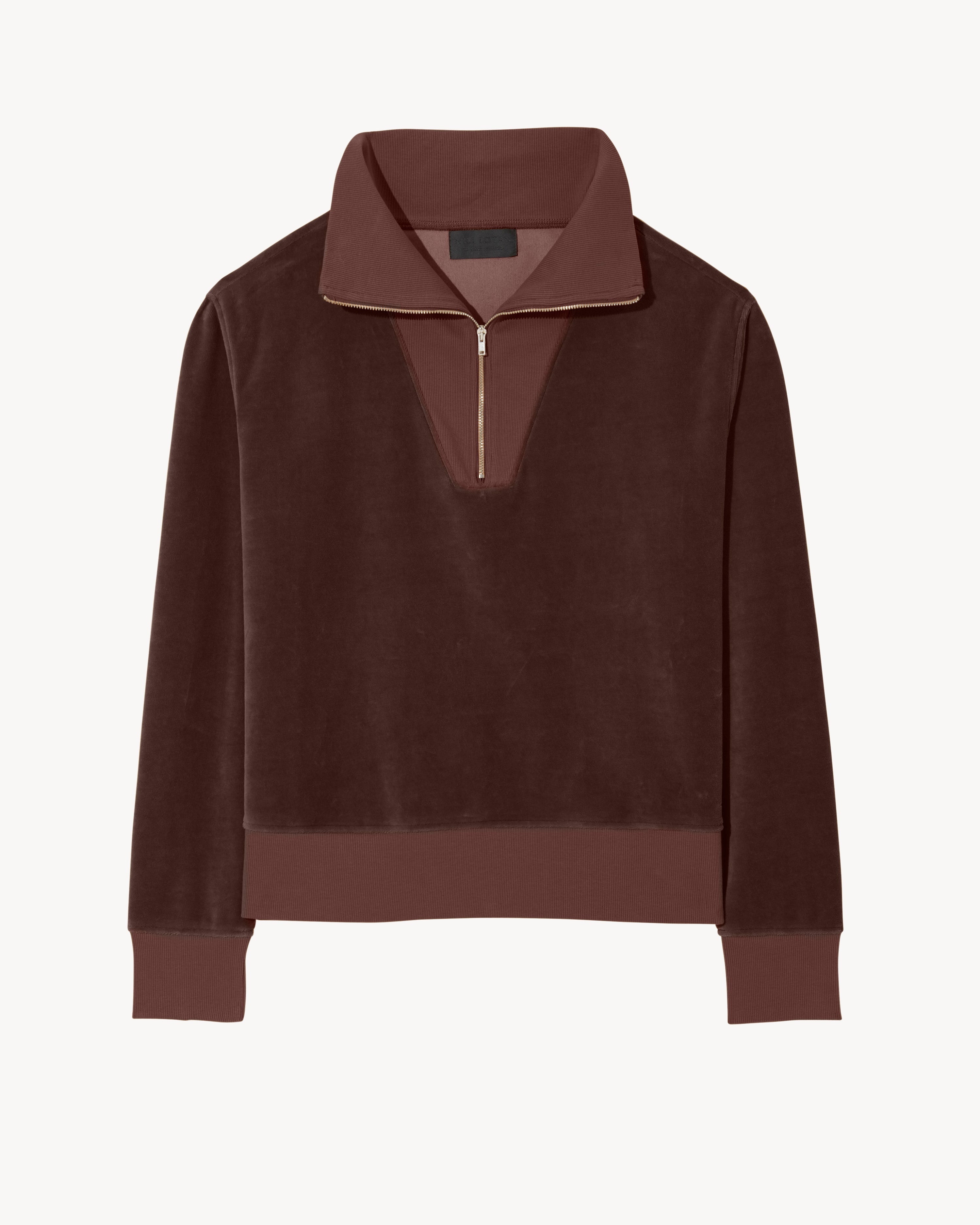 BENTLEY VELOUR QUARTER ZIP SWEATSHIRT - 1