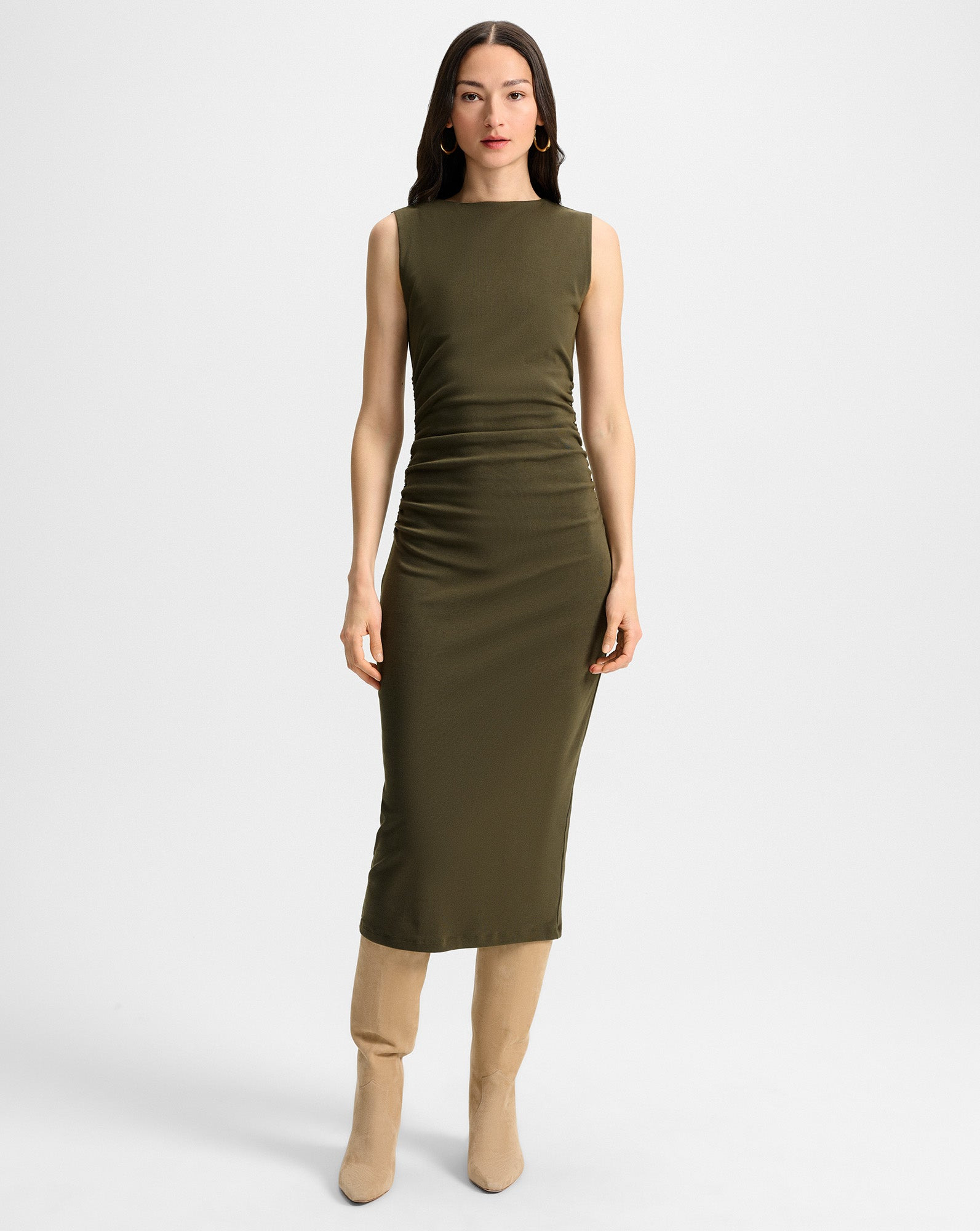 CHARISSA STRETCH-COTTON MIDI DRESS - 2