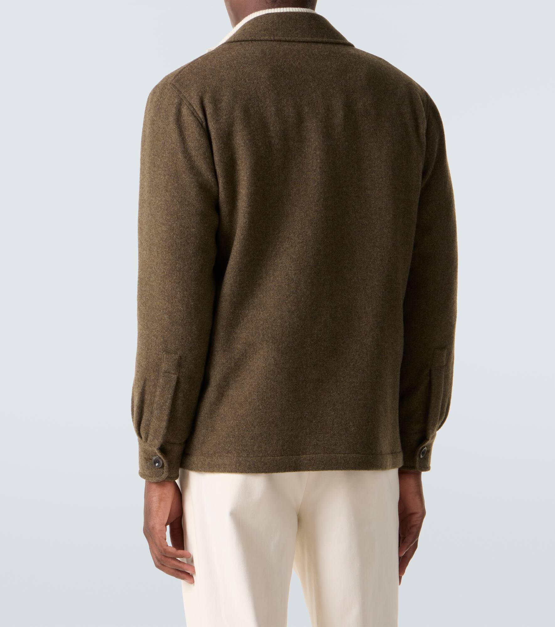 Cashmere and wool twill coat - 4