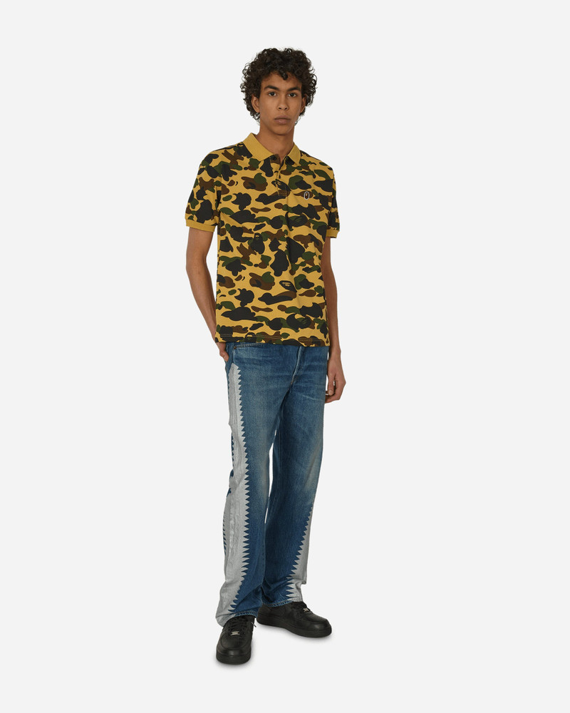 A BATHING APE® 1st Camo Ape Head One Point Polo Shirt Yellow outlook