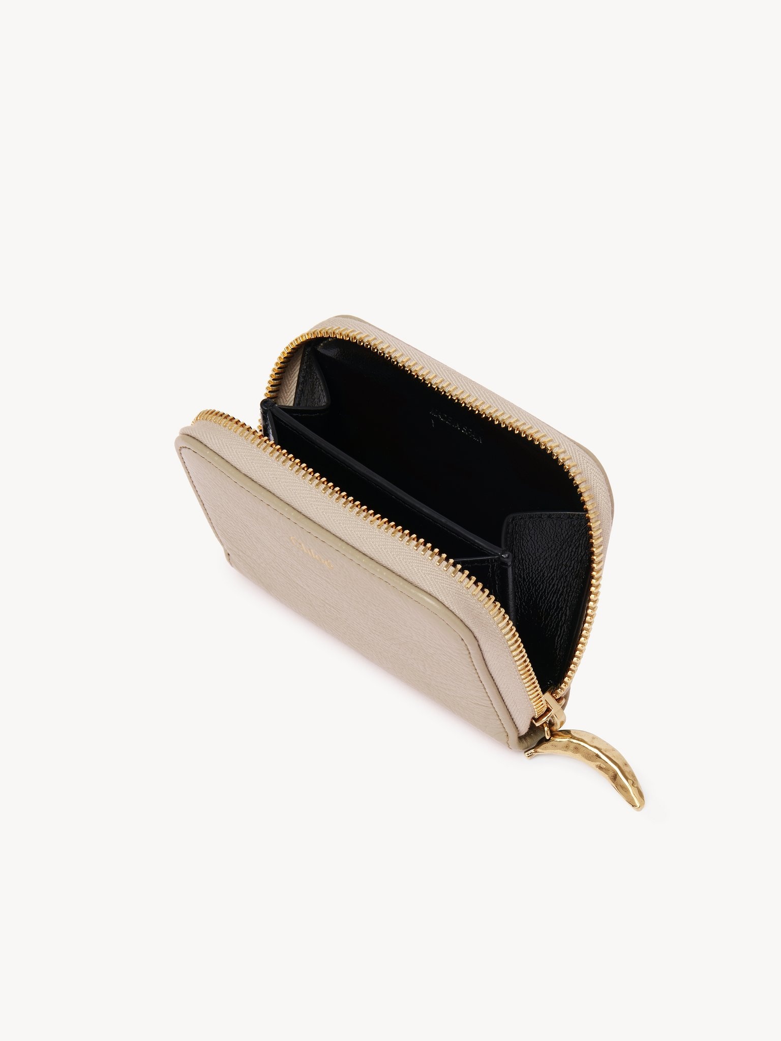 BANANA ZIPPED COIN PURSE IN GRAINED LEATHER - 3