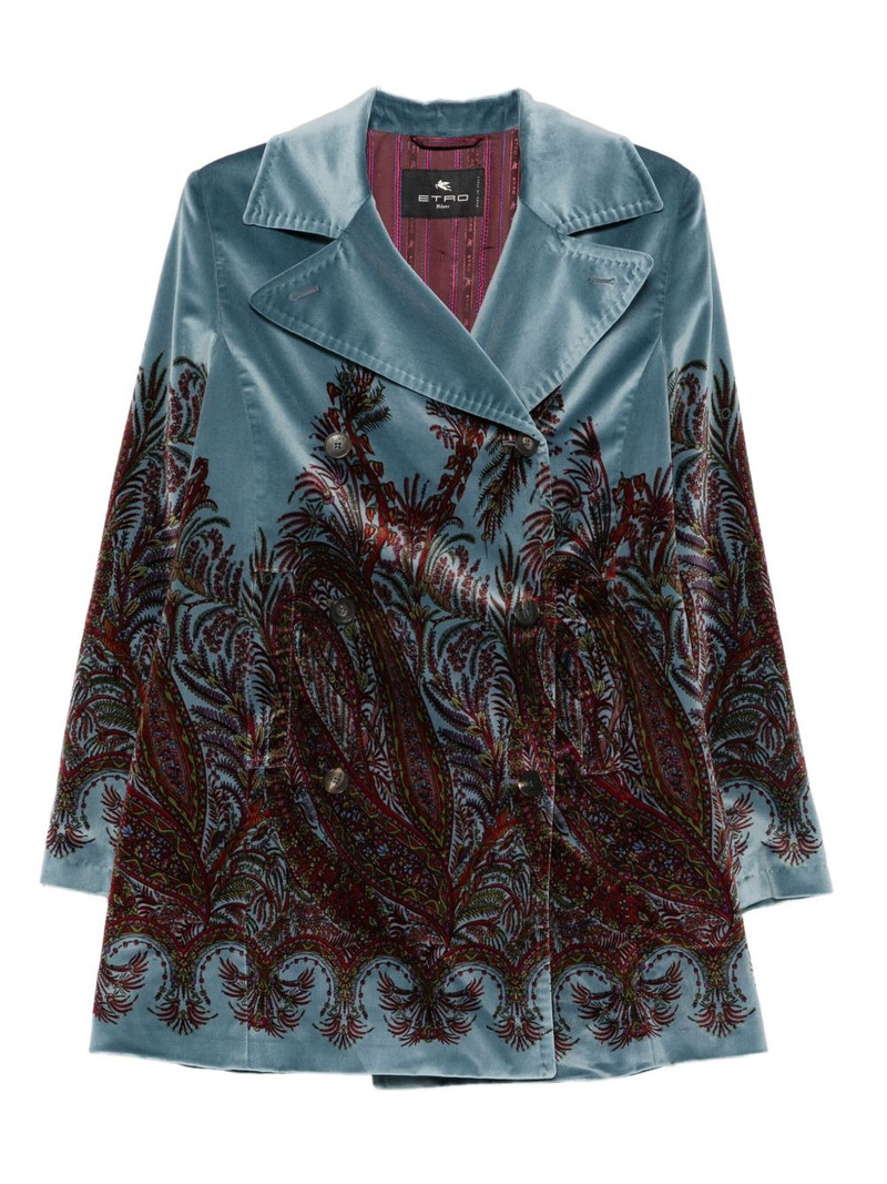 floral-print velvet jacket 1