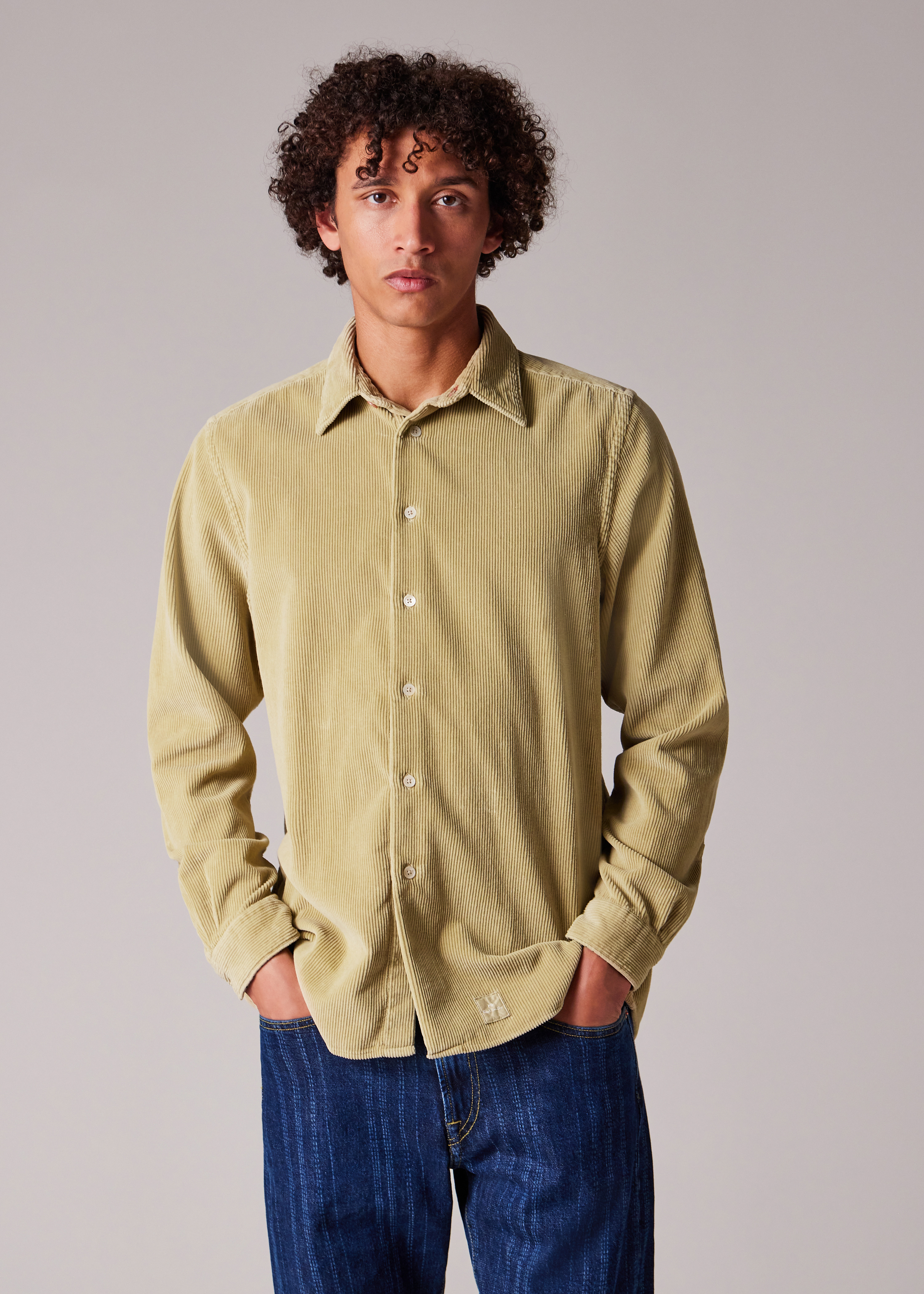 Washed Green Corduroy Shirt - 3