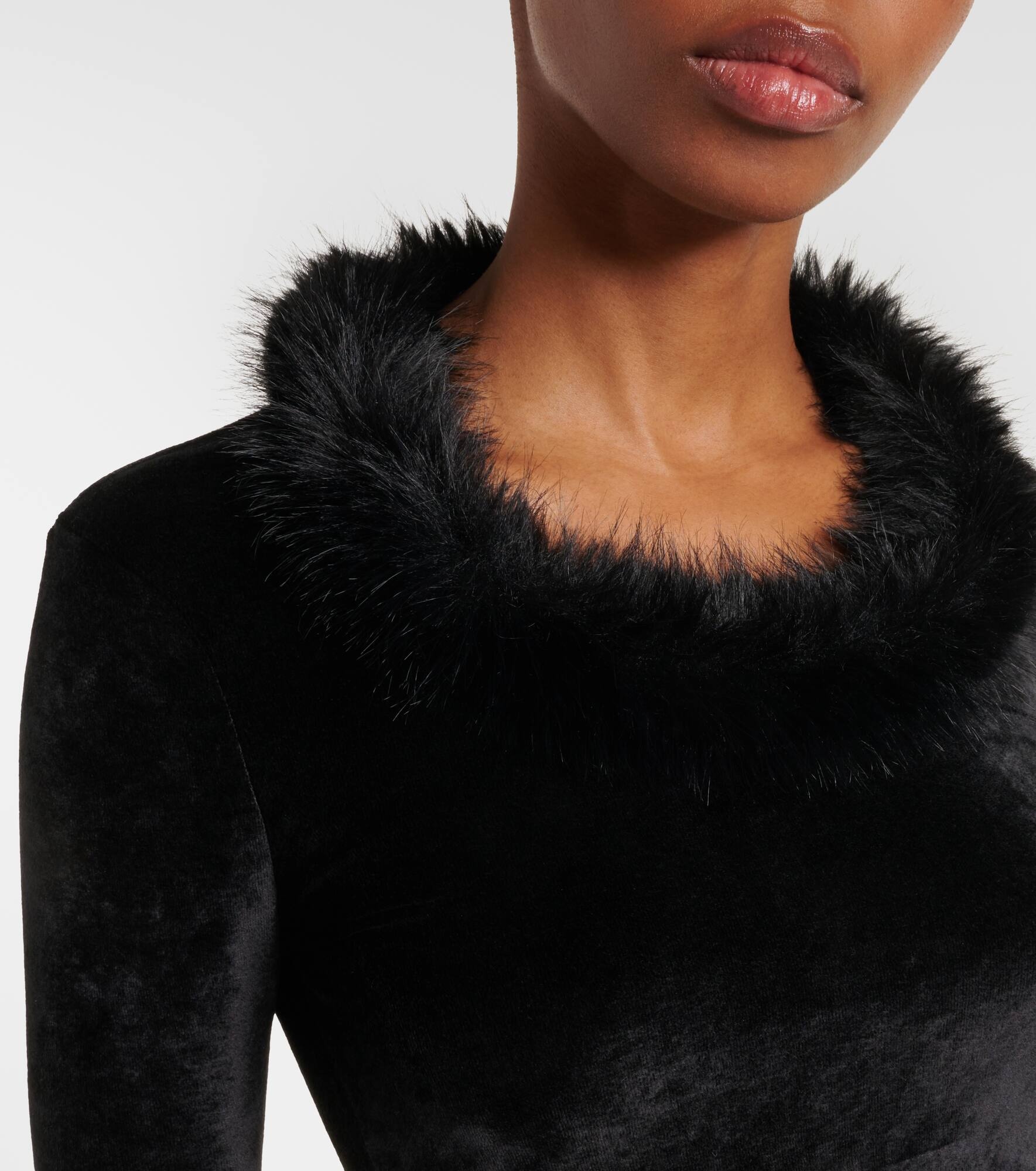 Faux-fur trimmed top - 4