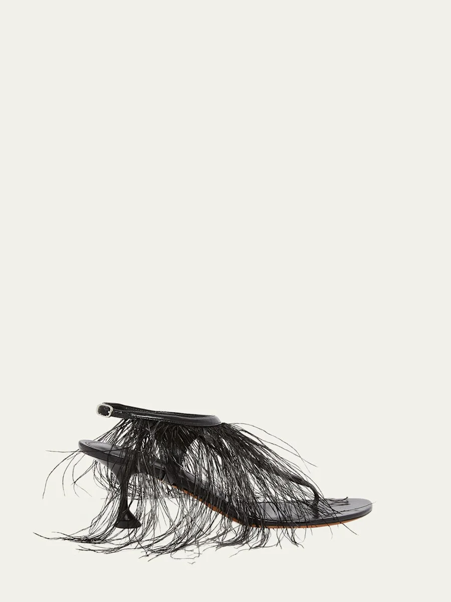 Tee Feather Thong Sandals - 1