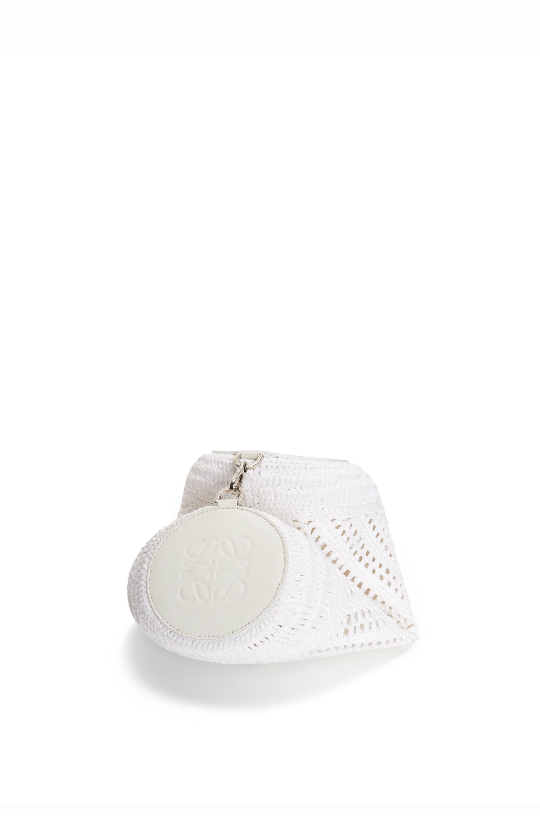 Bracelet pouch in raffia and calfskin - 3