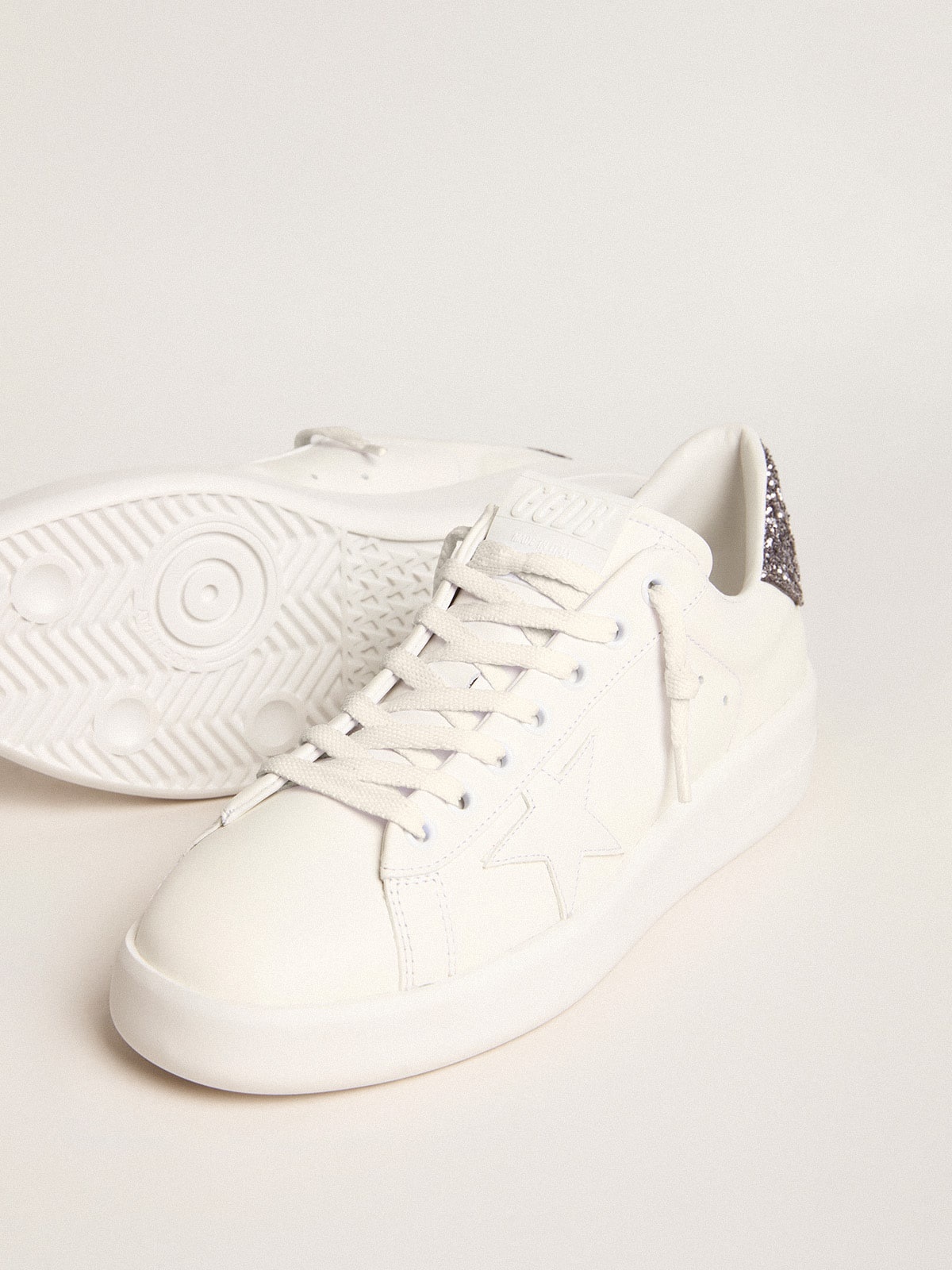 Purestar with white leather star and anthracite glitter heel tab - 3