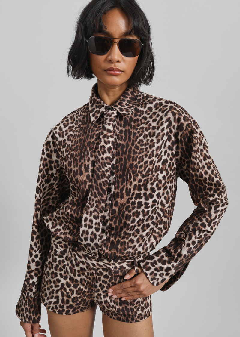 Lui Leopard Print Shirt - Brown 6