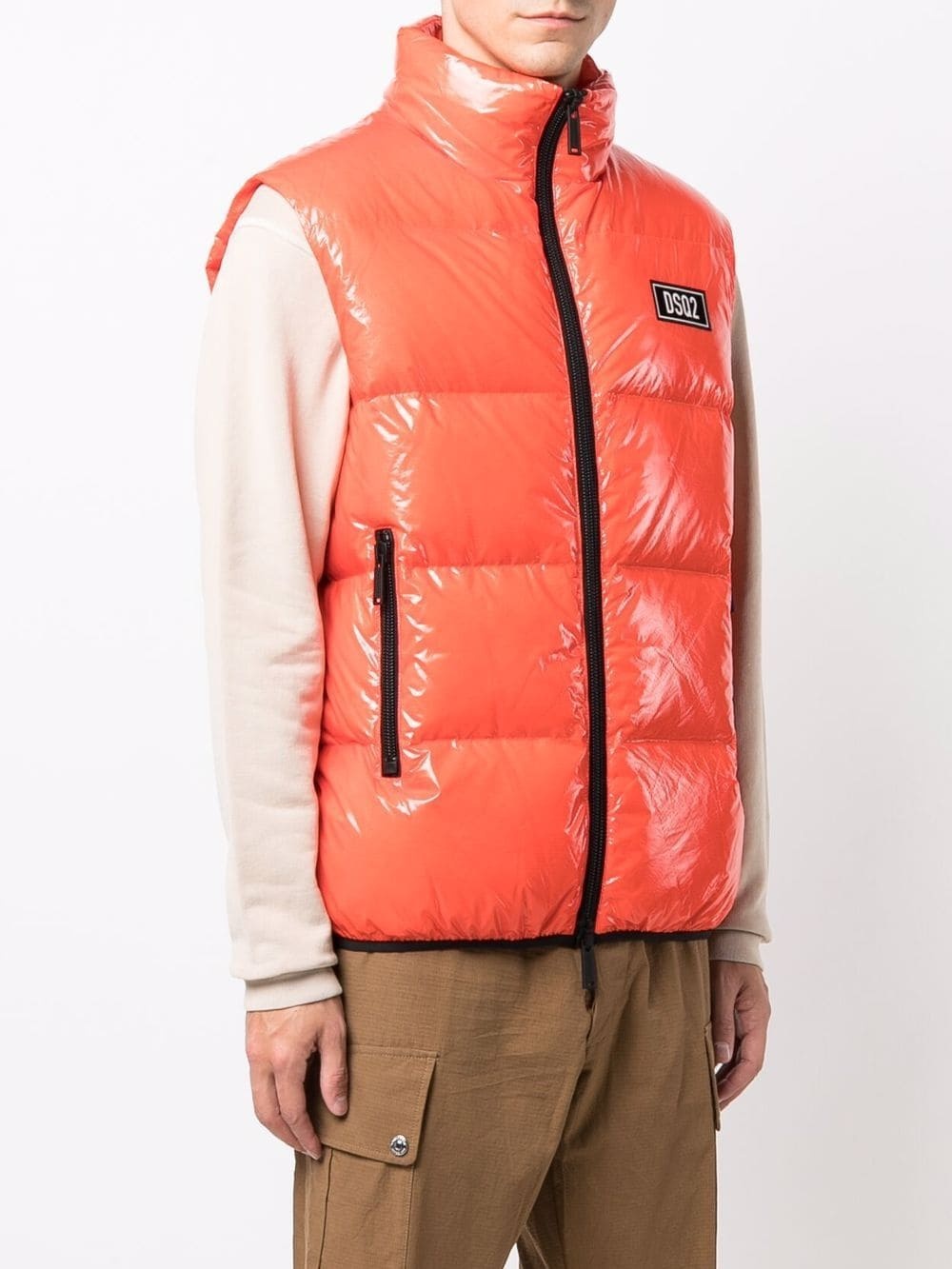 logo-patch padded gilet - 3