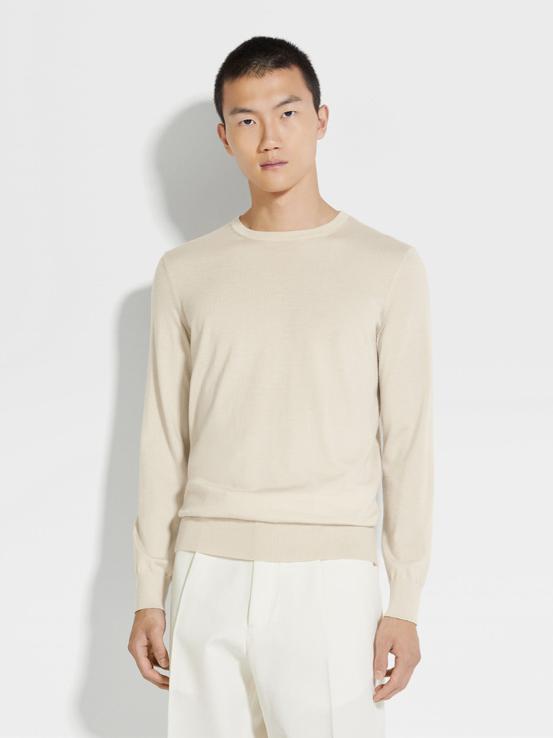 LIGHT BEIGE MÉLANGE CASHSETA CREWNECK 4