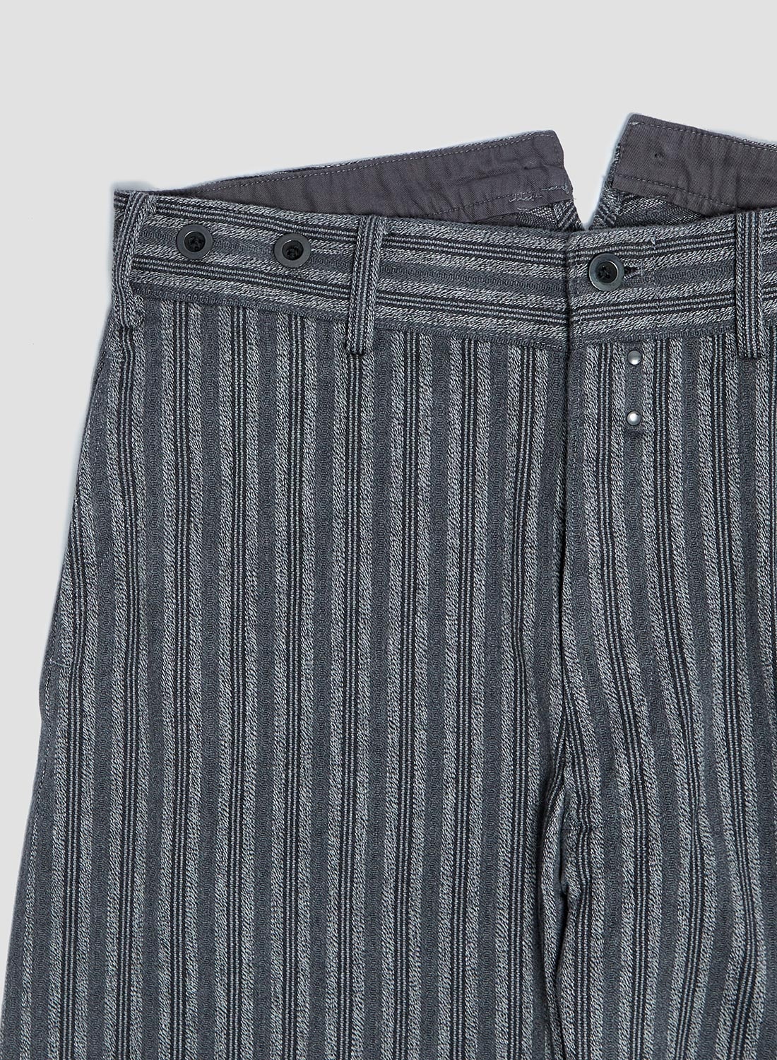 Adjustable Costume Original Cotton Stripe French Trousers Charcoal - 3