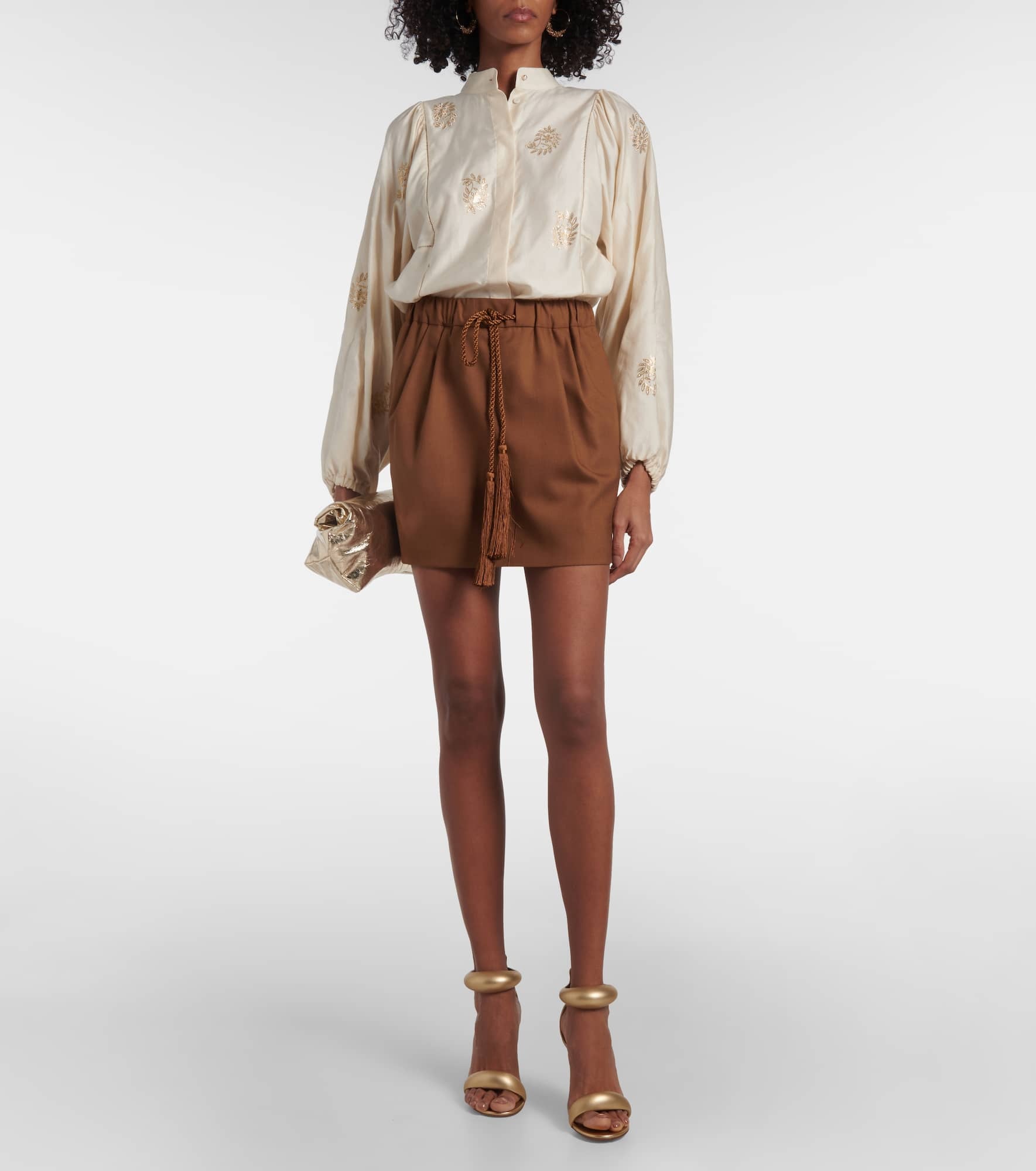 Tabarin wool and silk-blend miniskirt - 2