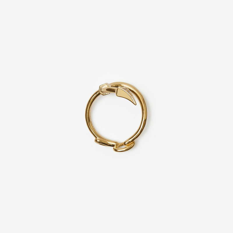 Gold-plated Hook Pavé Ring 1