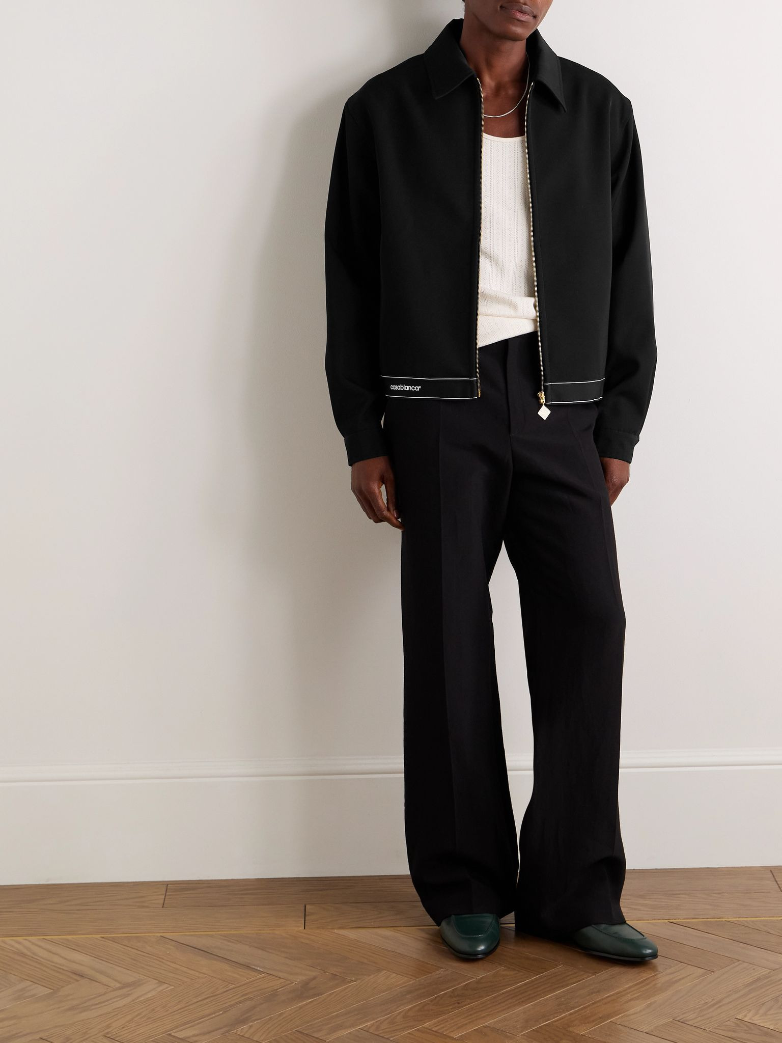 Wool-Twill Track Jacket Black - 2