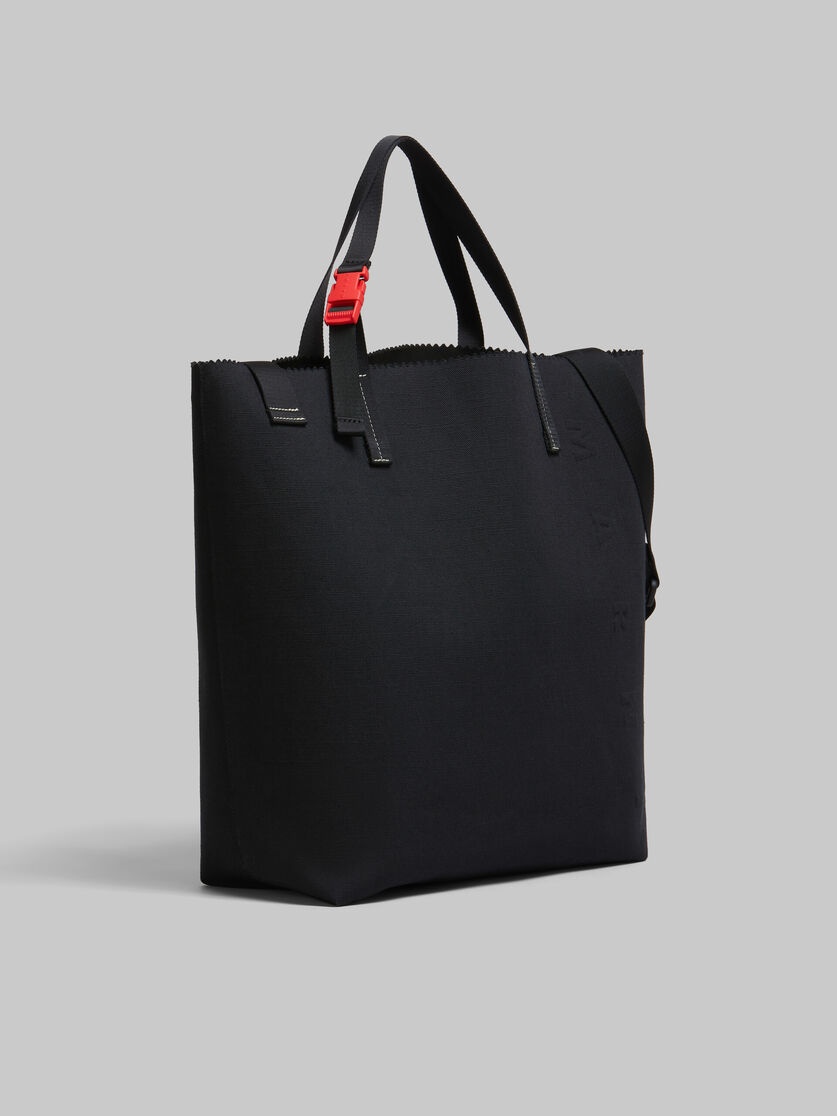 BLACK CANVAS TRIBECA SHOPPER WITH RAISED MARNI LOGO - 6