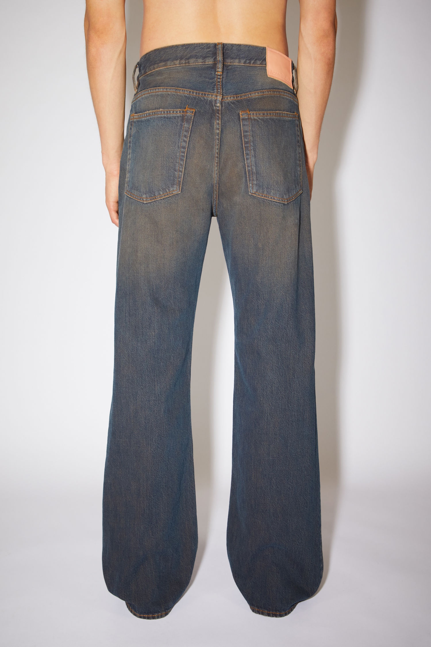 Loose bootcut jeans - Blue/brown - 3