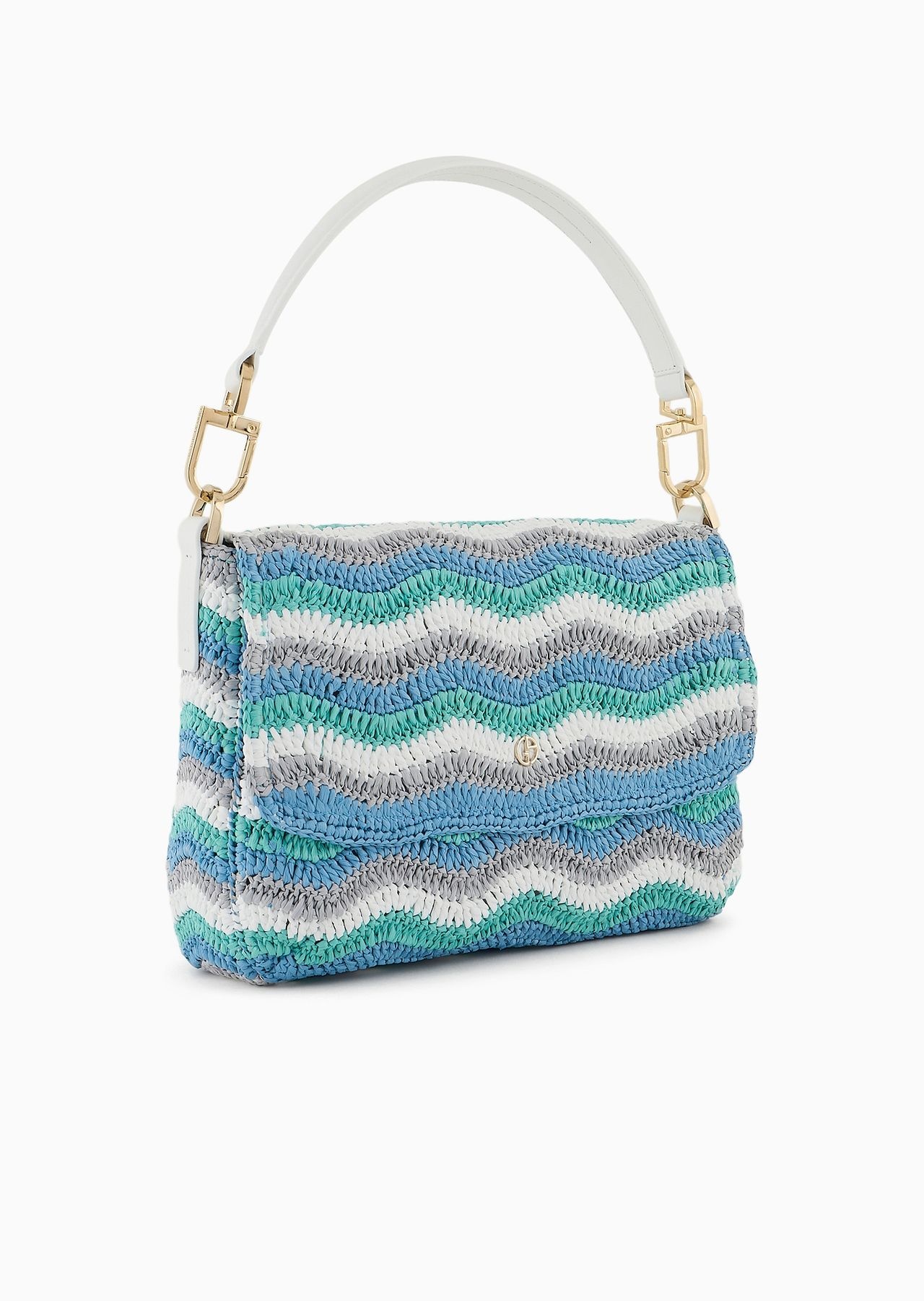 La Prima Soft small baguette bag in woven fabric and leather - 2