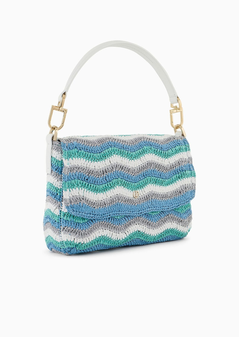 GIORGIO ARMANI La Prima Soft small baguette bag in woven fabric and leather outlook
