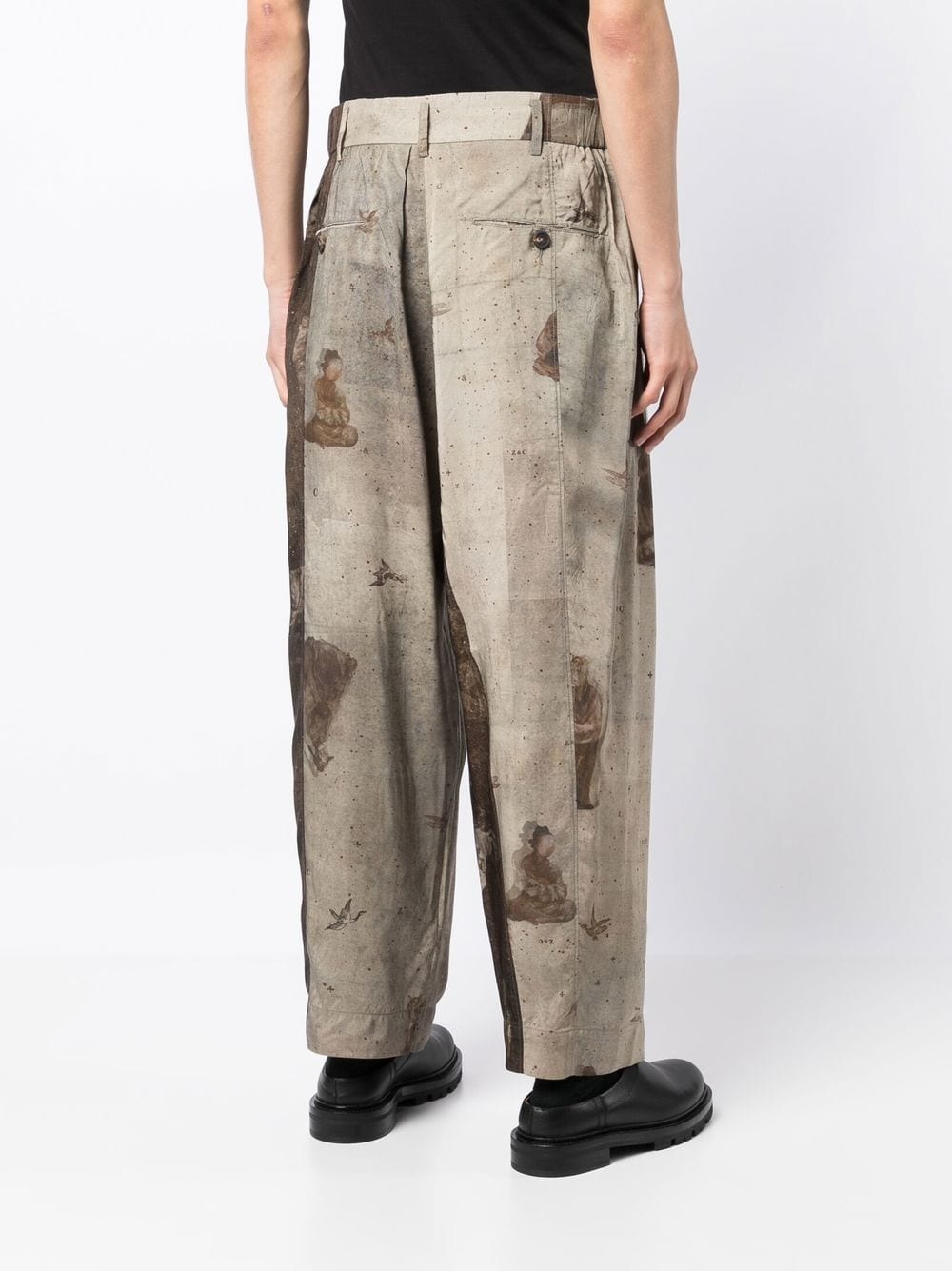 graphic-print tapered trousers - 4