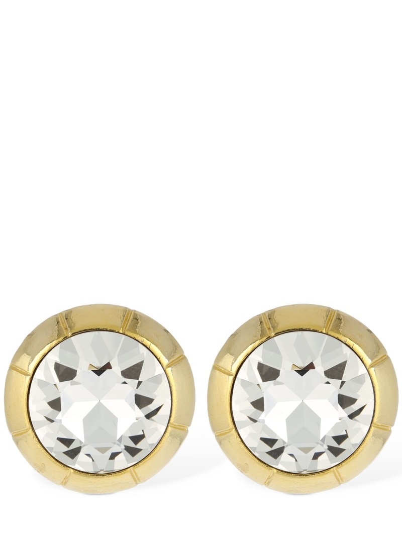 Round crystal stud earrings - 1