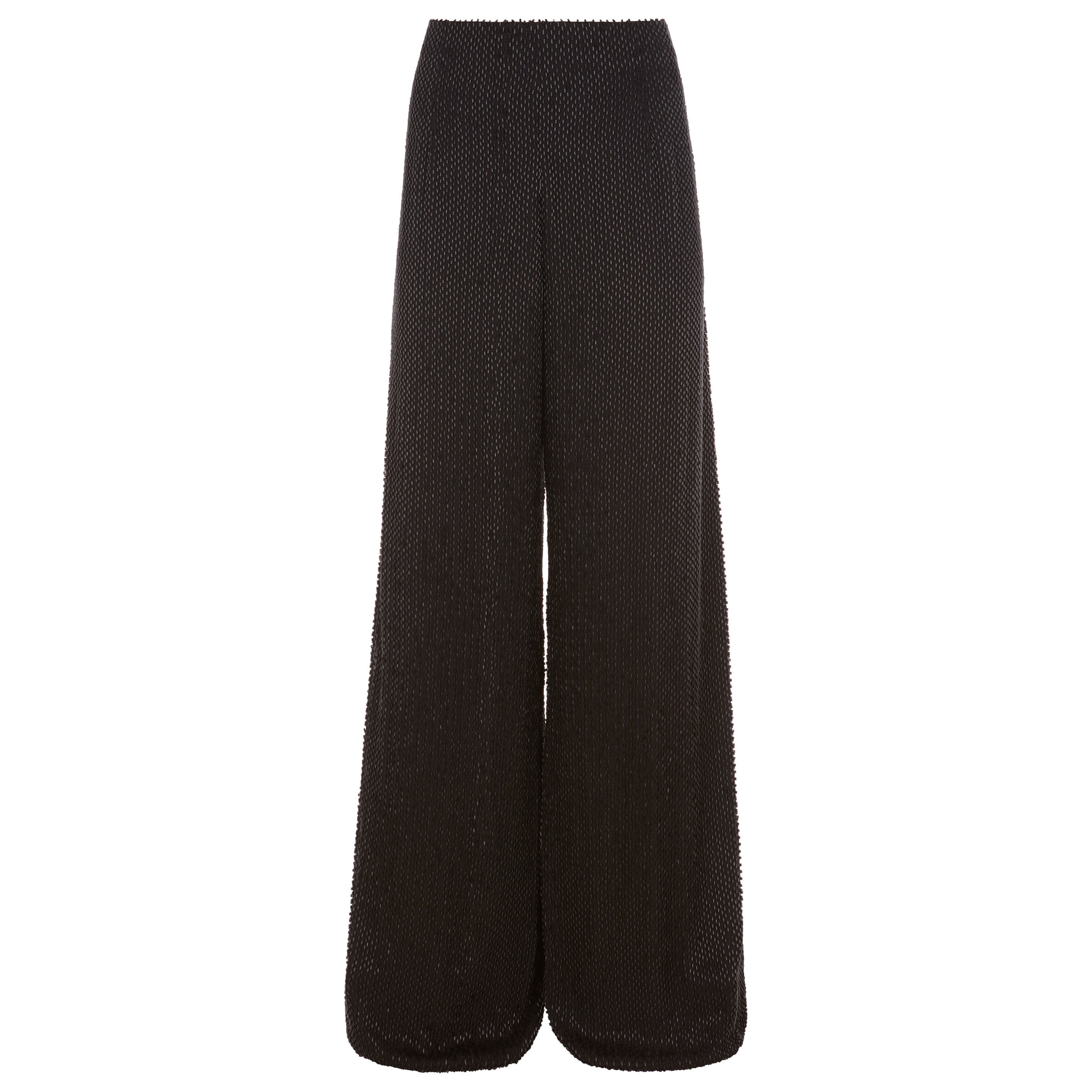 Black Bugle Bead Wide Leg Pant - 2