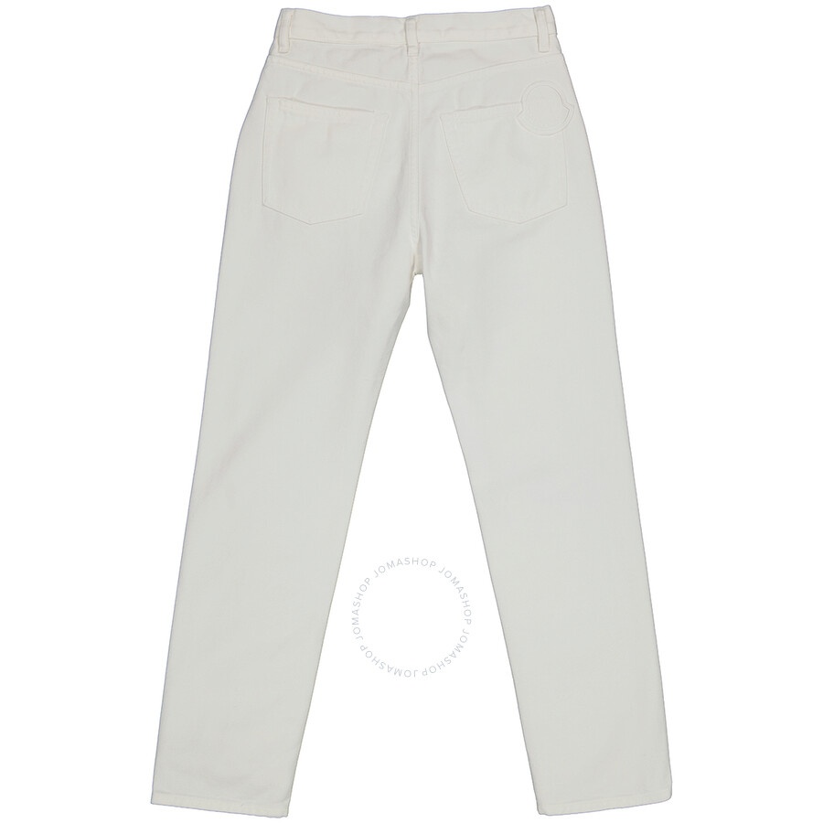 Moncler Ladies White Straight-Leg Trousers - 2