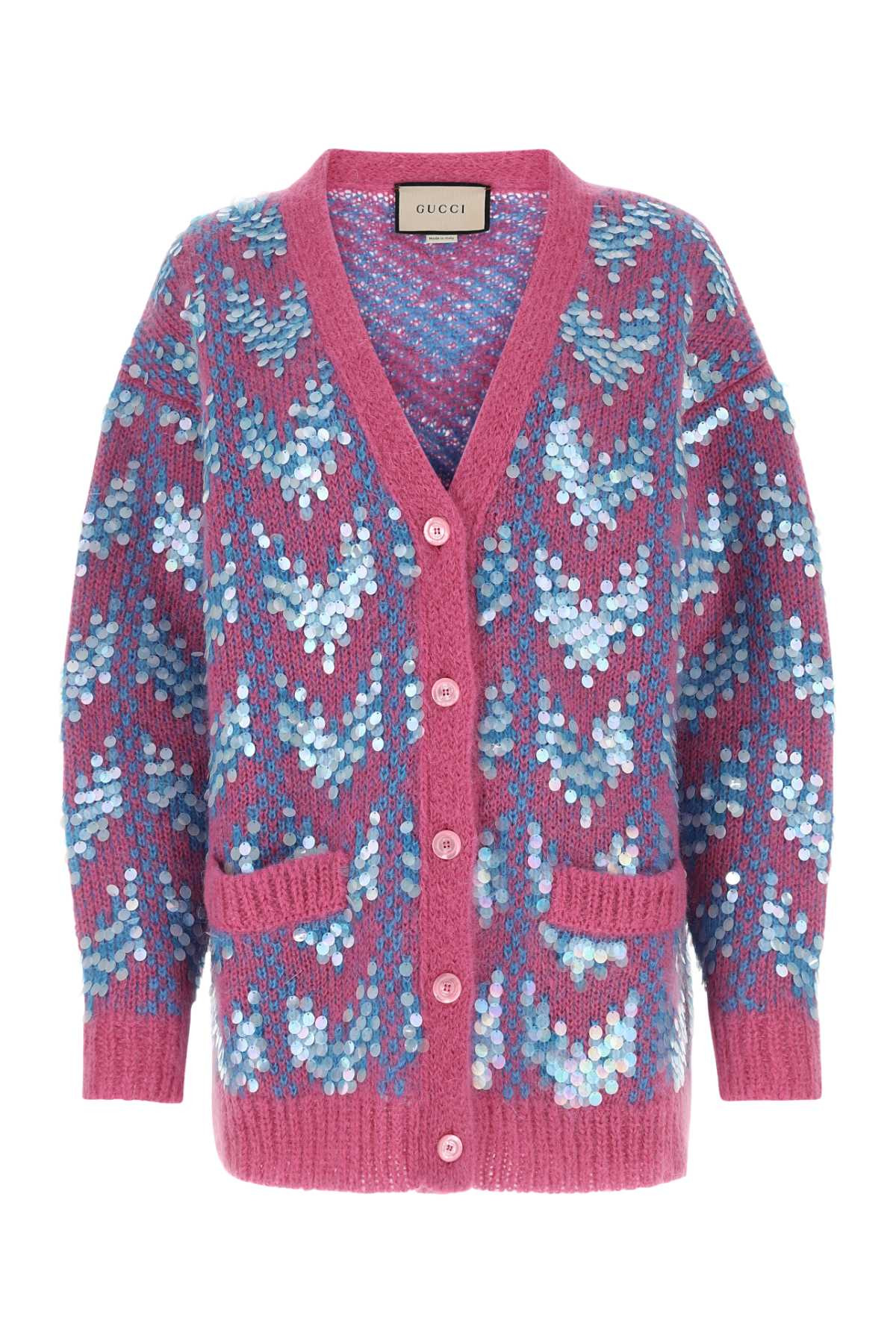 Gucci Women Two-Tone Mohair Blend Oversize Cardigan - 1