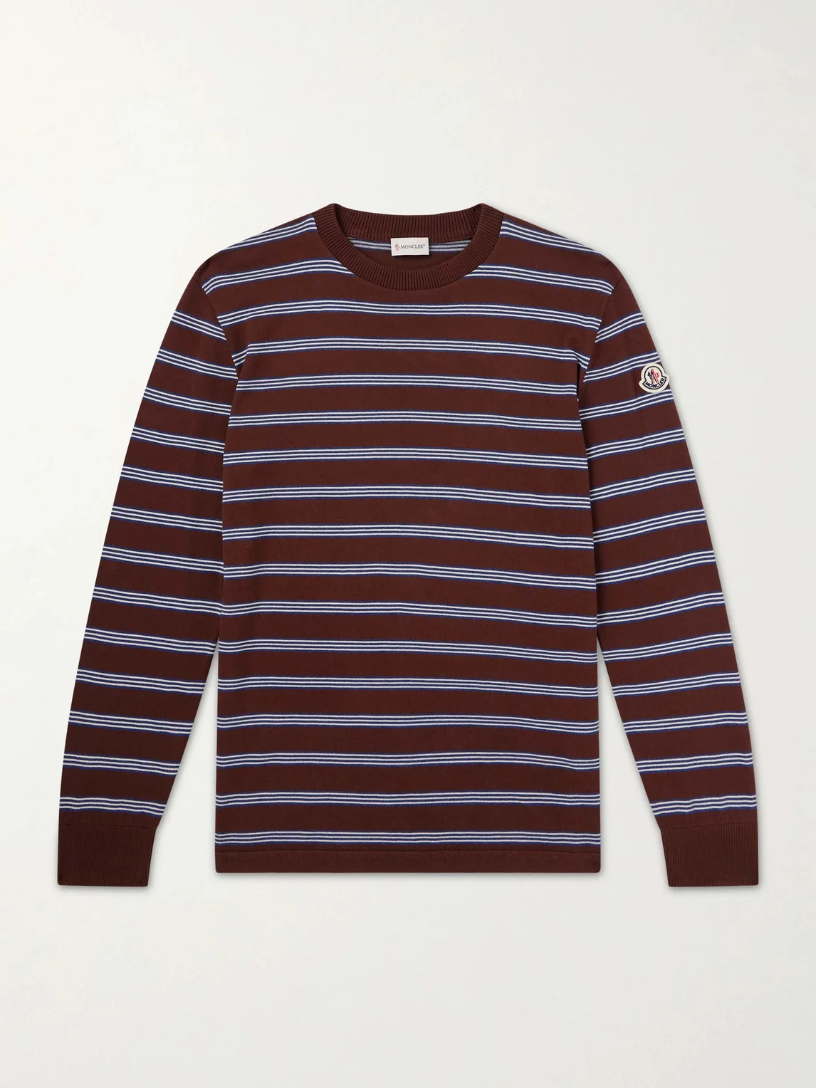 Logo-Appliquéd Striped Cotton Sweatshirt - 1