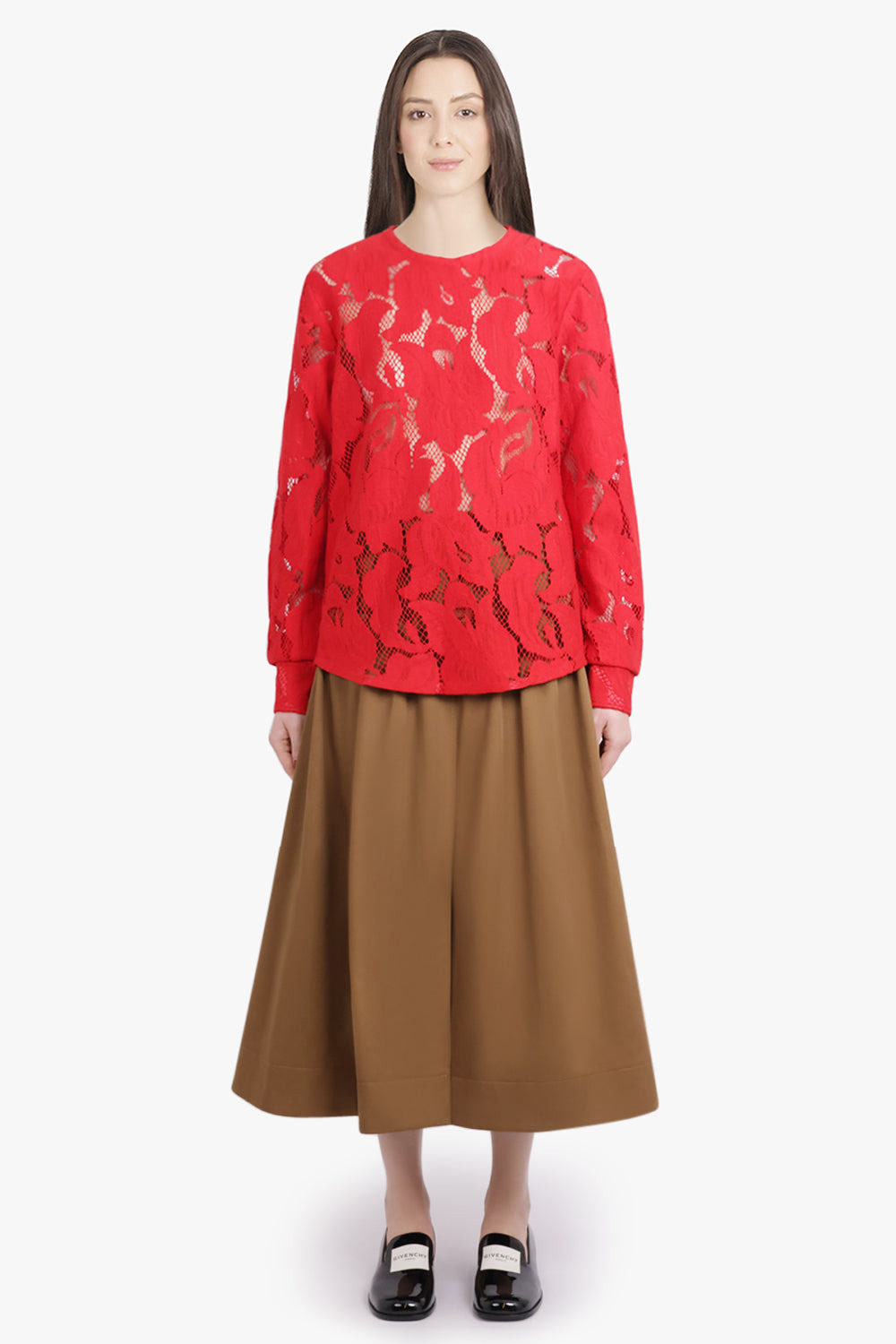 LACE L/S BALLOON SLEEVE | BABYLONE RED - 4