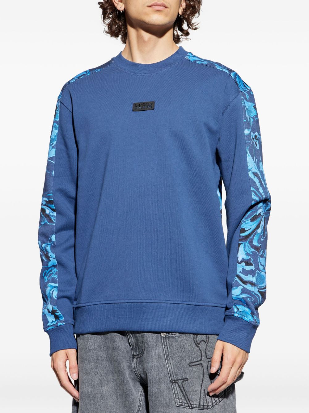 baroque-print panelled sweatshirt - 3