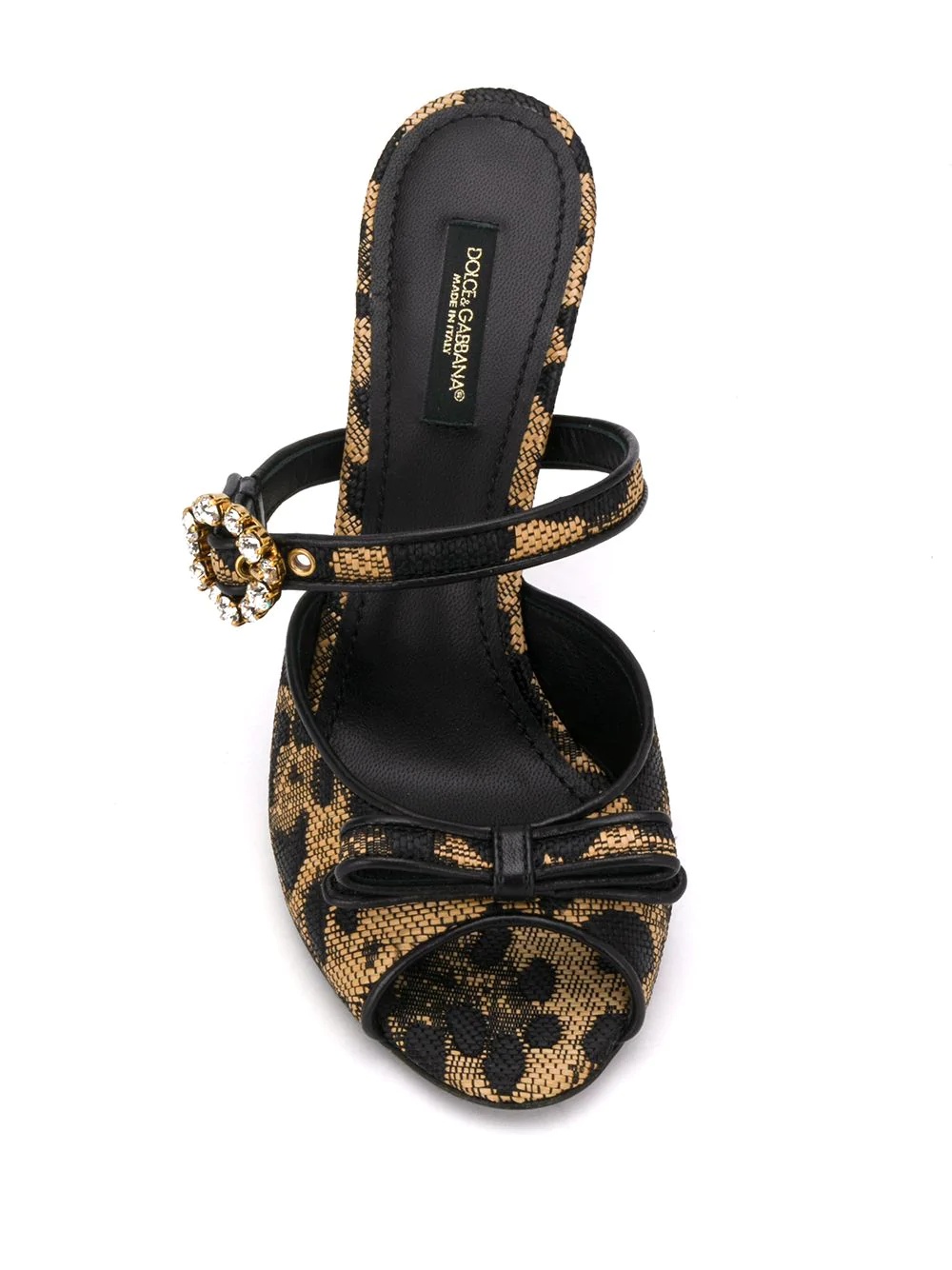 leopard-print buckled mules - 4