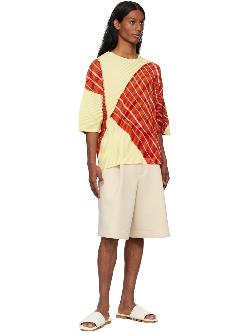 Yellow & Orange Windswept Plaid T-shirt - 4