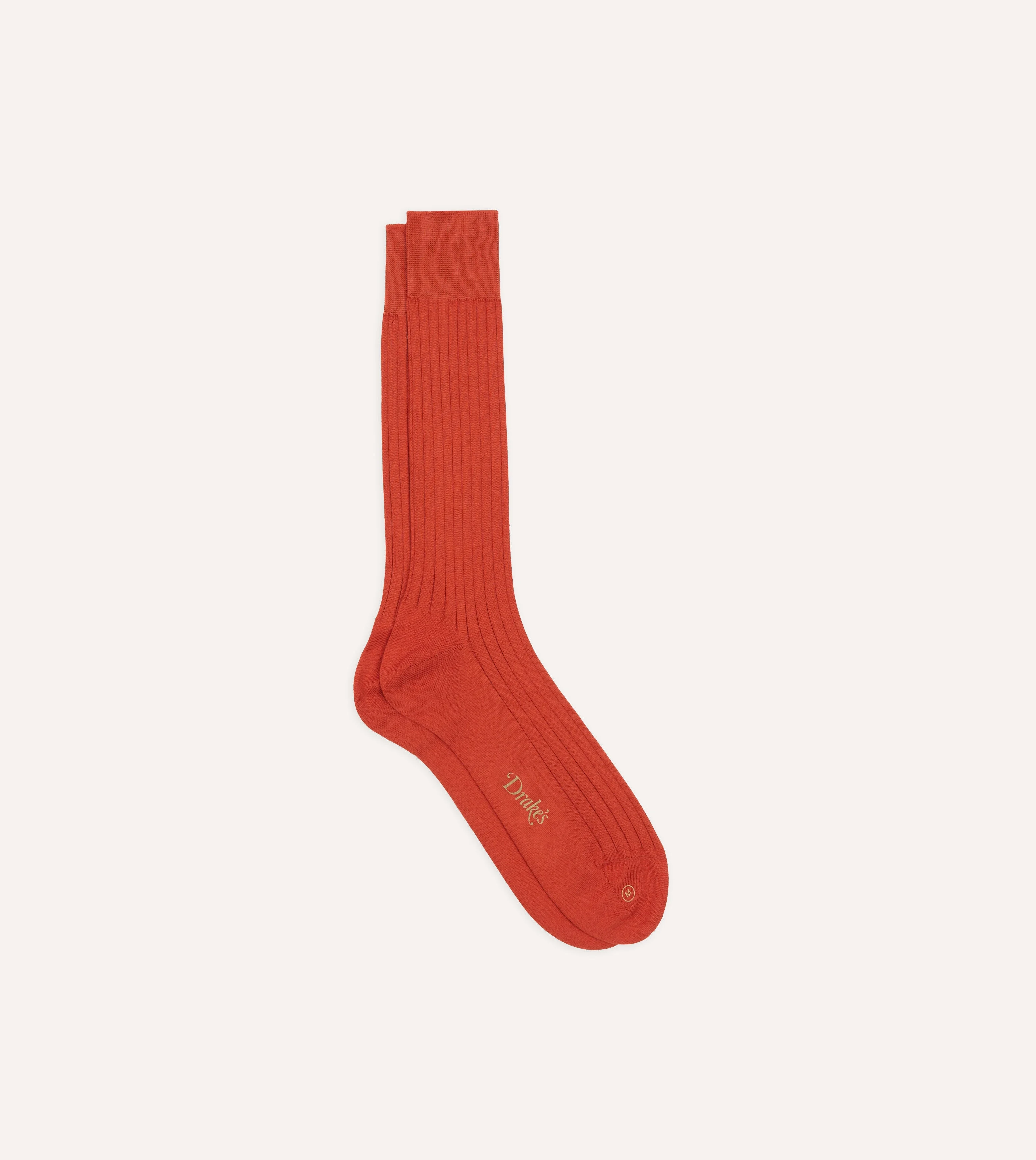 Orange Cotton Mid-Calf Socks - 1
