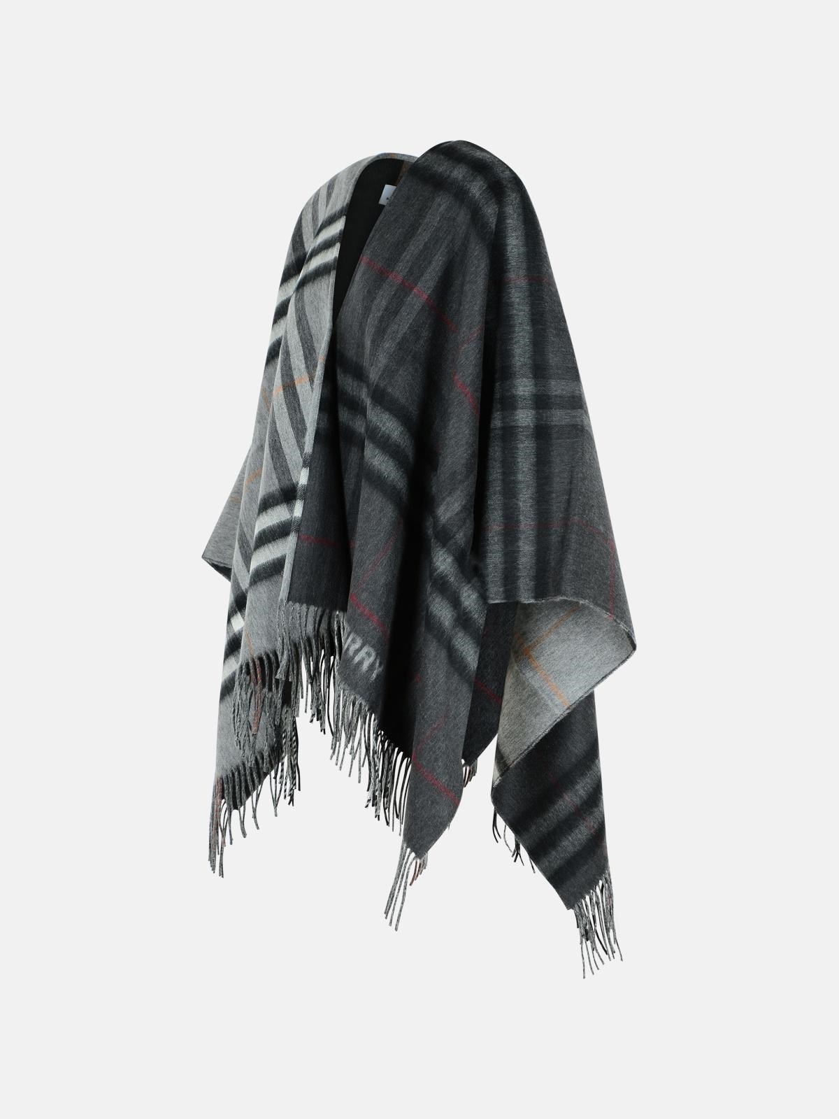 GREY CASHMERE BLEND CAPE - 2