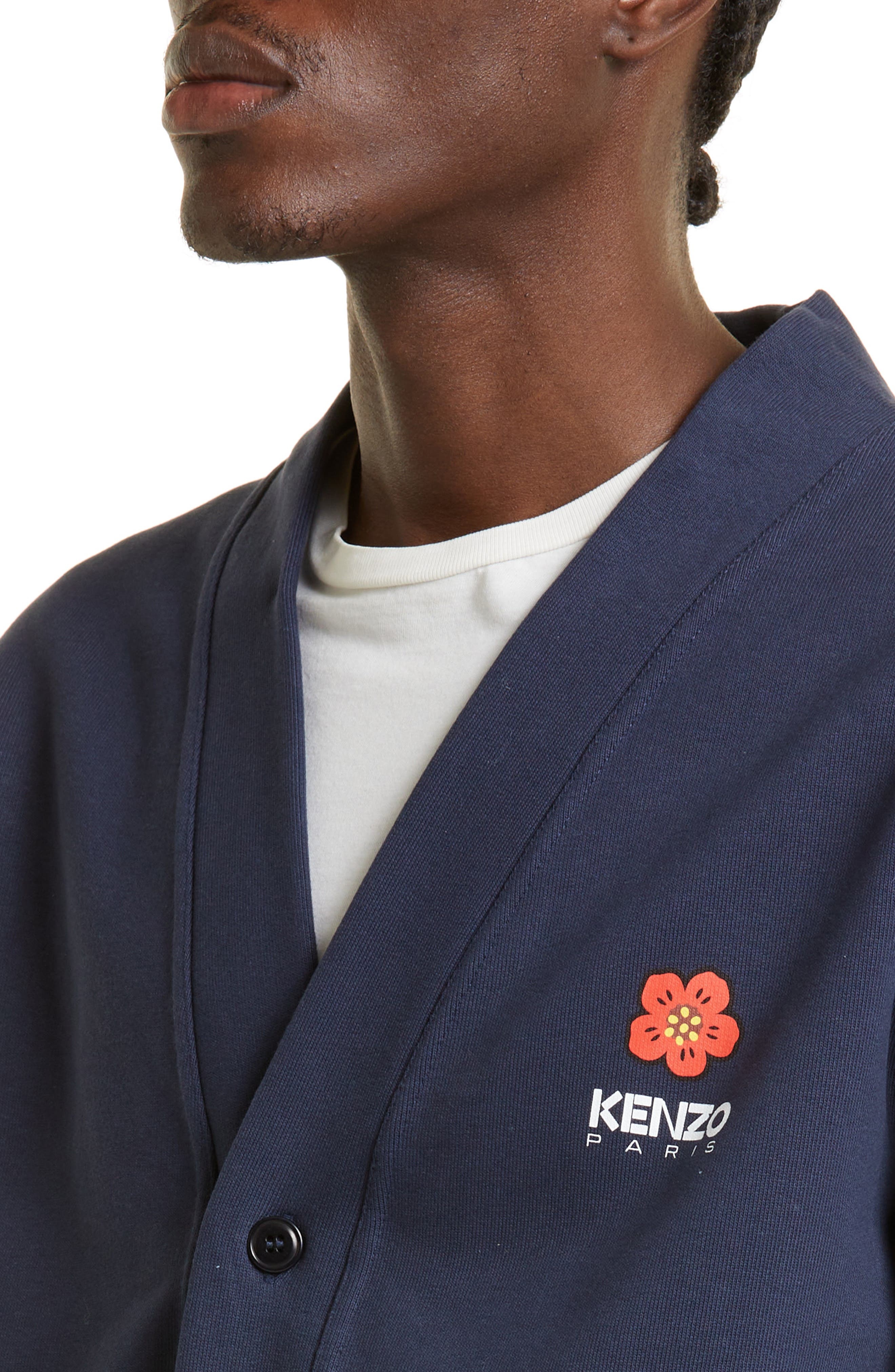 KENZO Boke Flower Graphic Fleece Cardigan in 77 - 4