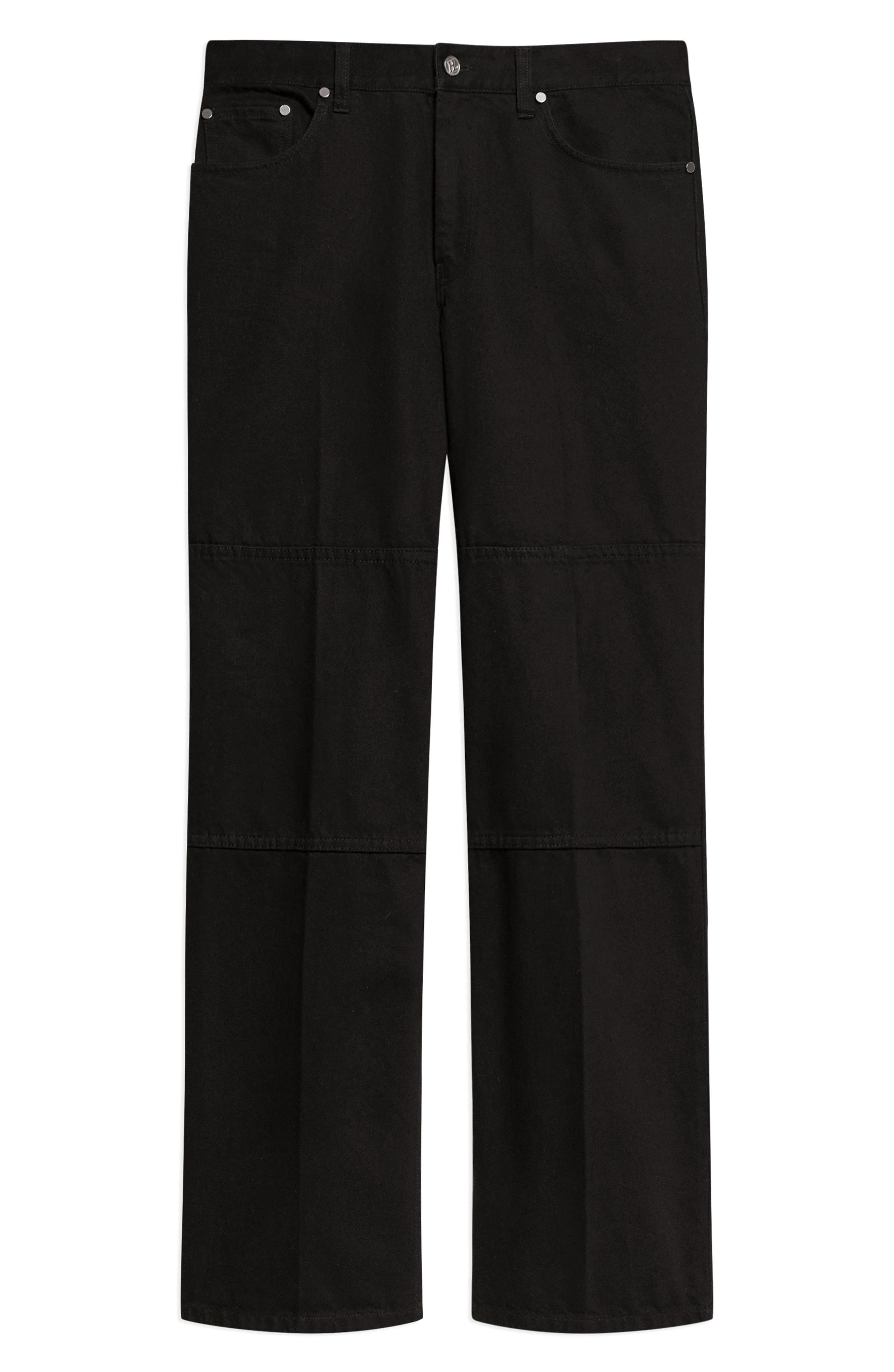 Helmut Lang Exposed Back Zip Detail Carpenter Jeans in Rinsed Black - 5