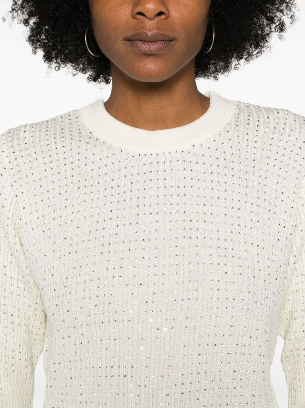 crystal embellished virgin wool jumper - 5