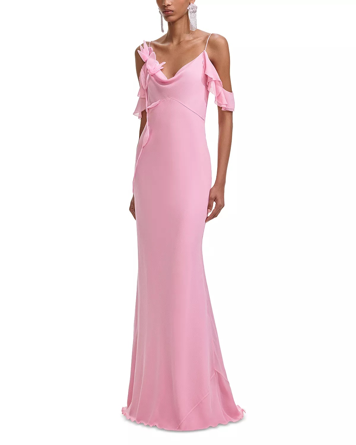 Georgette Floral Maxi Dress - 3