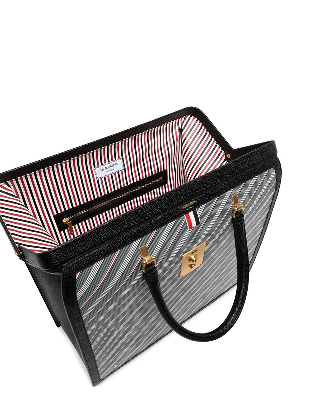 diagonal-stripe briefcase - 5