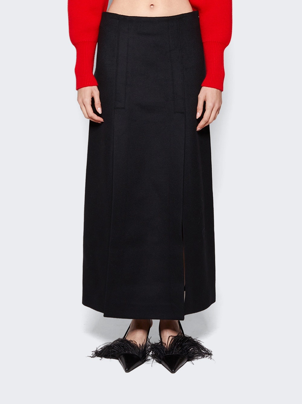 Wool Felt Skirt Black - 3