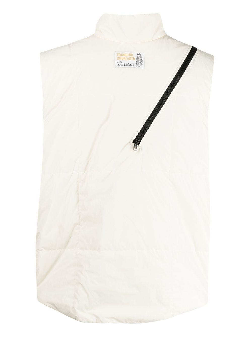 zip-detail padded gilet jacket - 2
