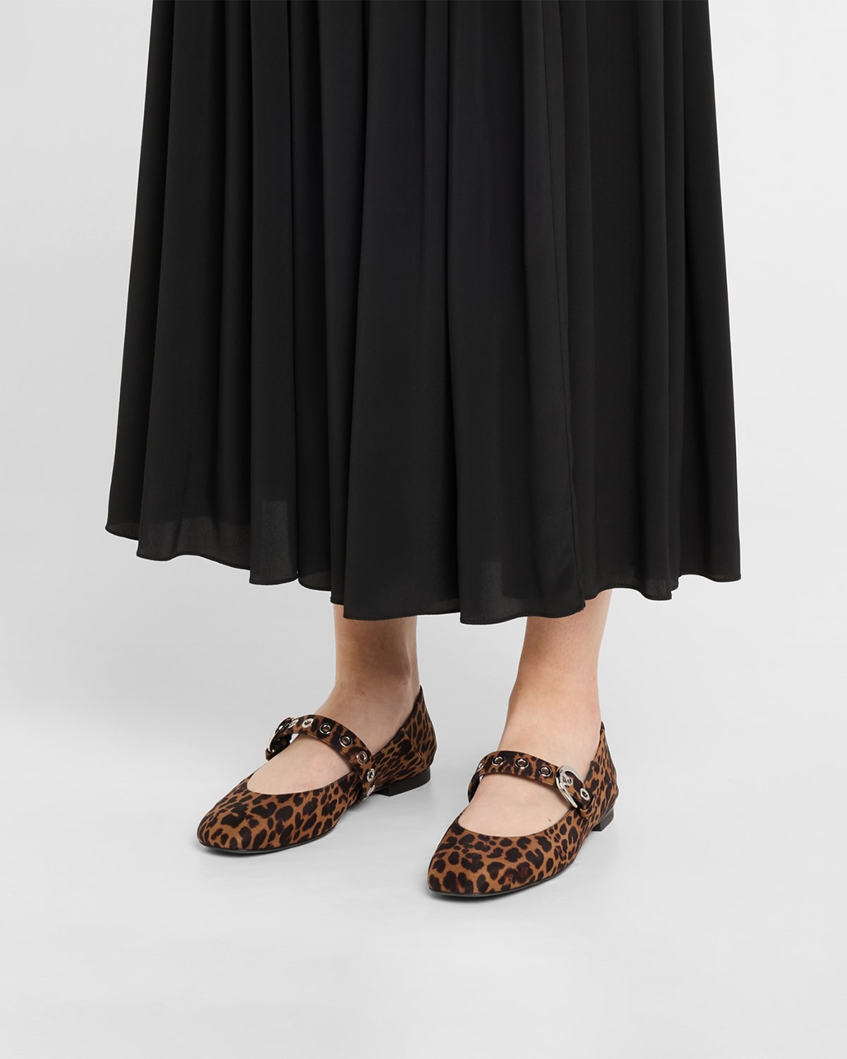 Supermoto Leopard Mary Jane Ballerina Flats - 2