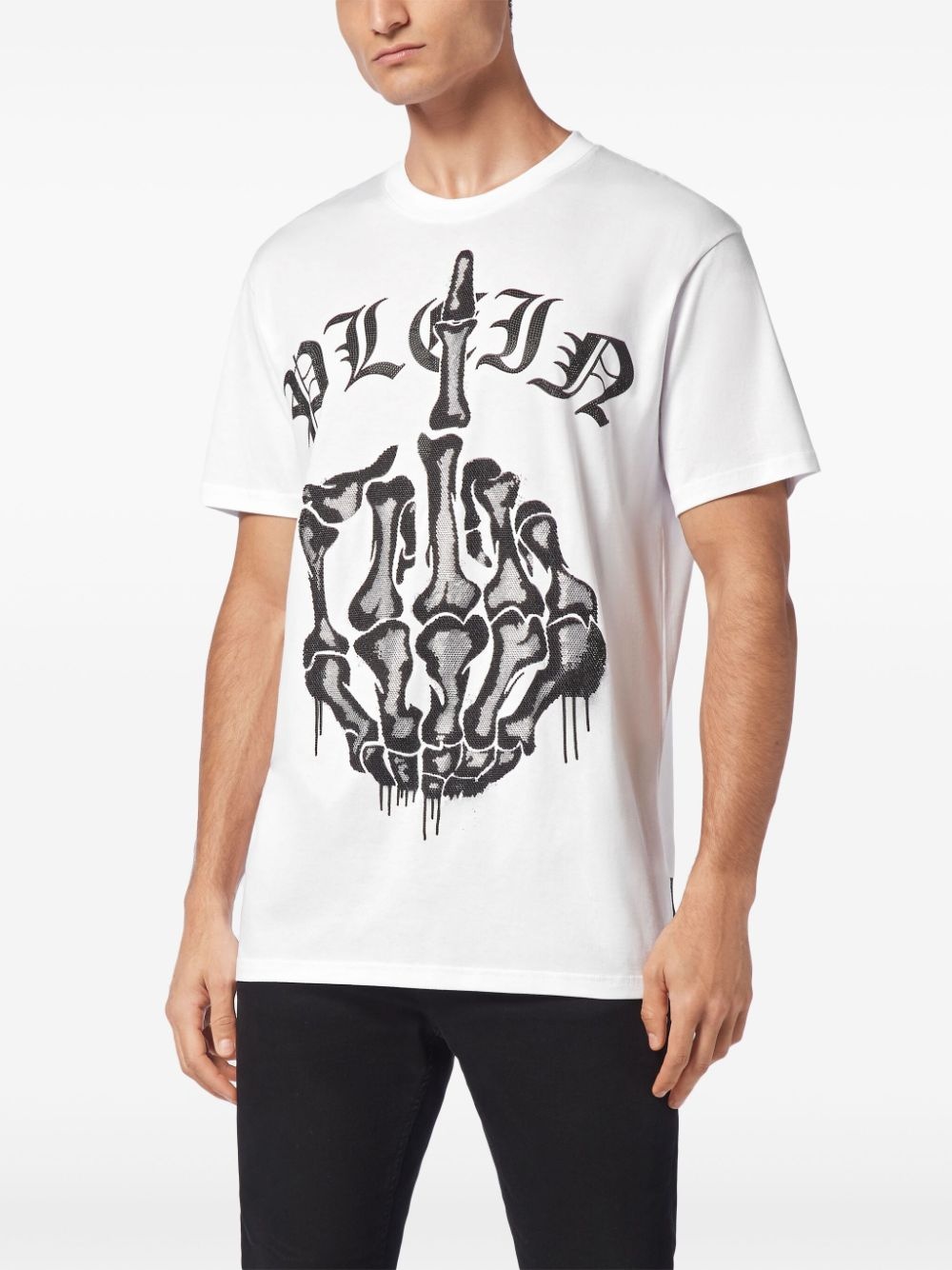 rhinestone-embellished cotton t-shirt - 3