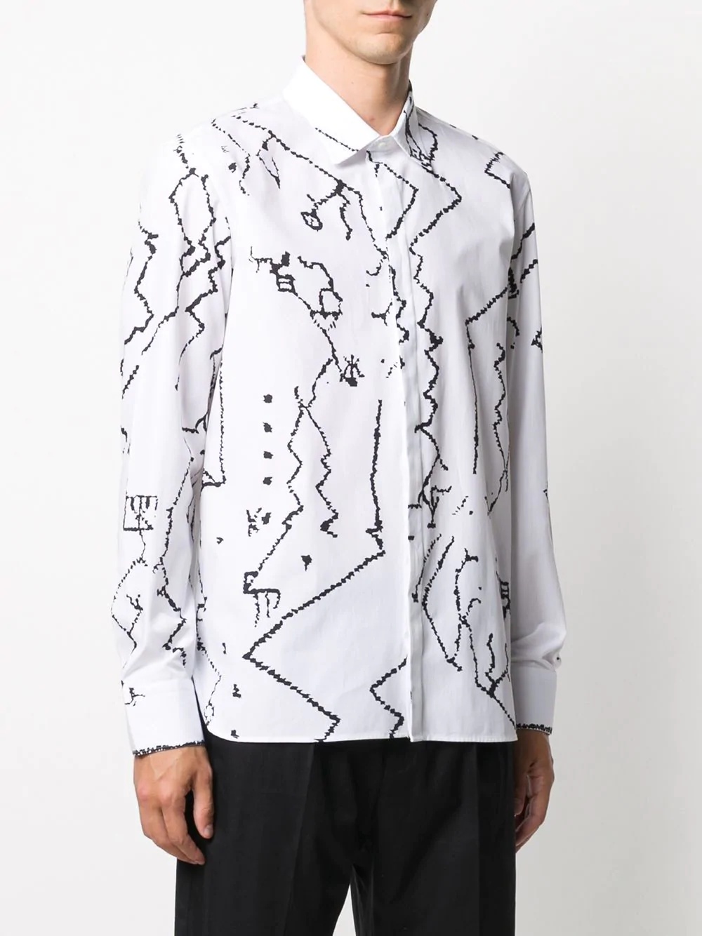 abstract print poplin shirt - 3