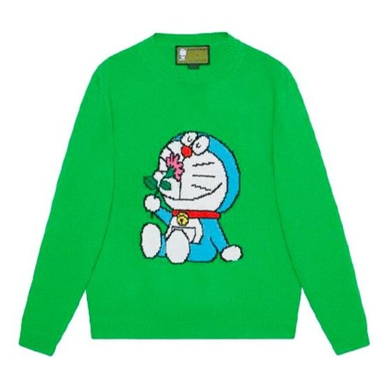 (WMNS) 구찌 x 도라에몽 모직 크루 넥 스웨터 '녹색' 655654-XKBVZ-3319 - 1