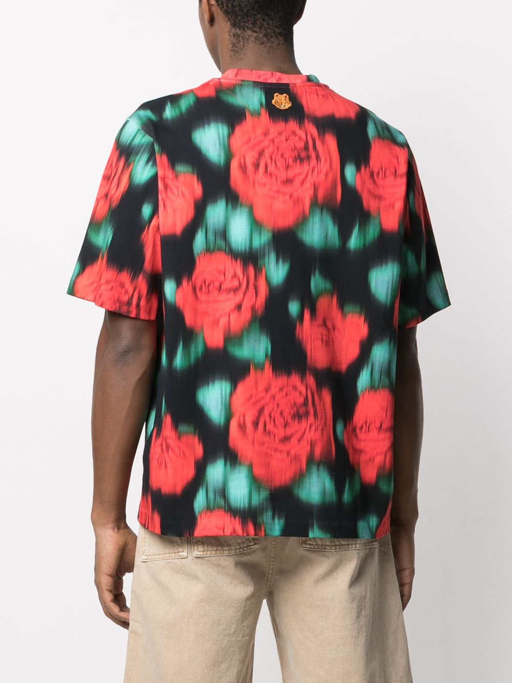 floral-print blur-effect T-shirt - 4