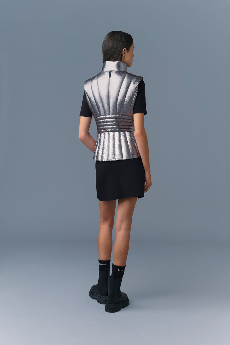 LILYAN-M Metallic Laminate Light Down Vest 4