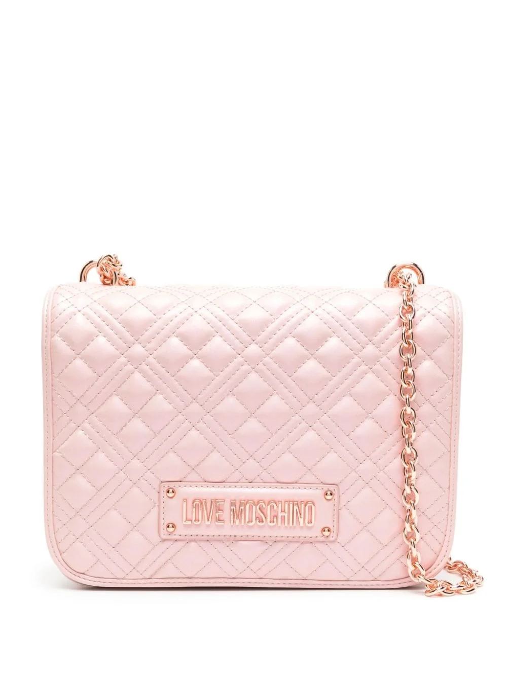logo-plaque quilted shoulder bag - 1