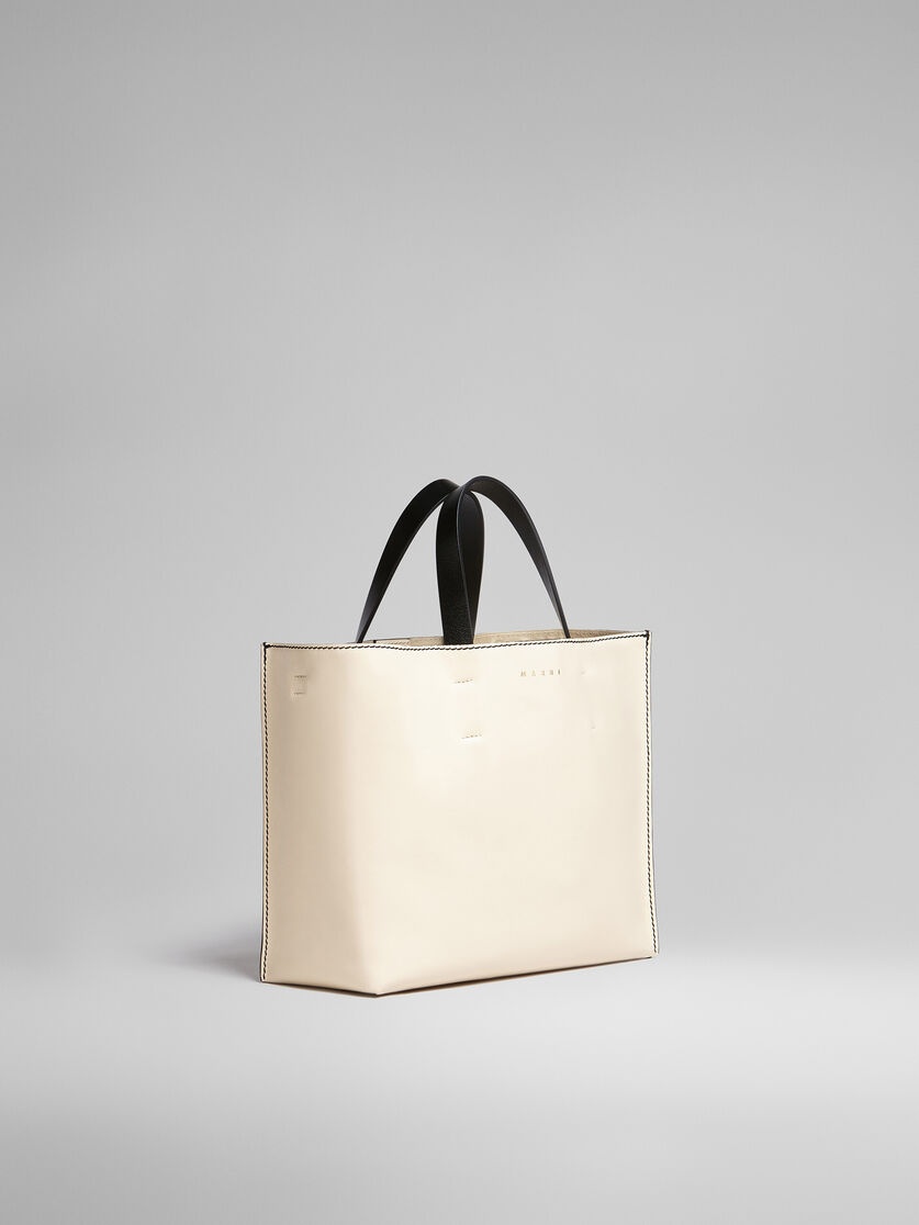 MUSEO SOFT BAG IN WHITE AND PURPLE LEATHER - 6
